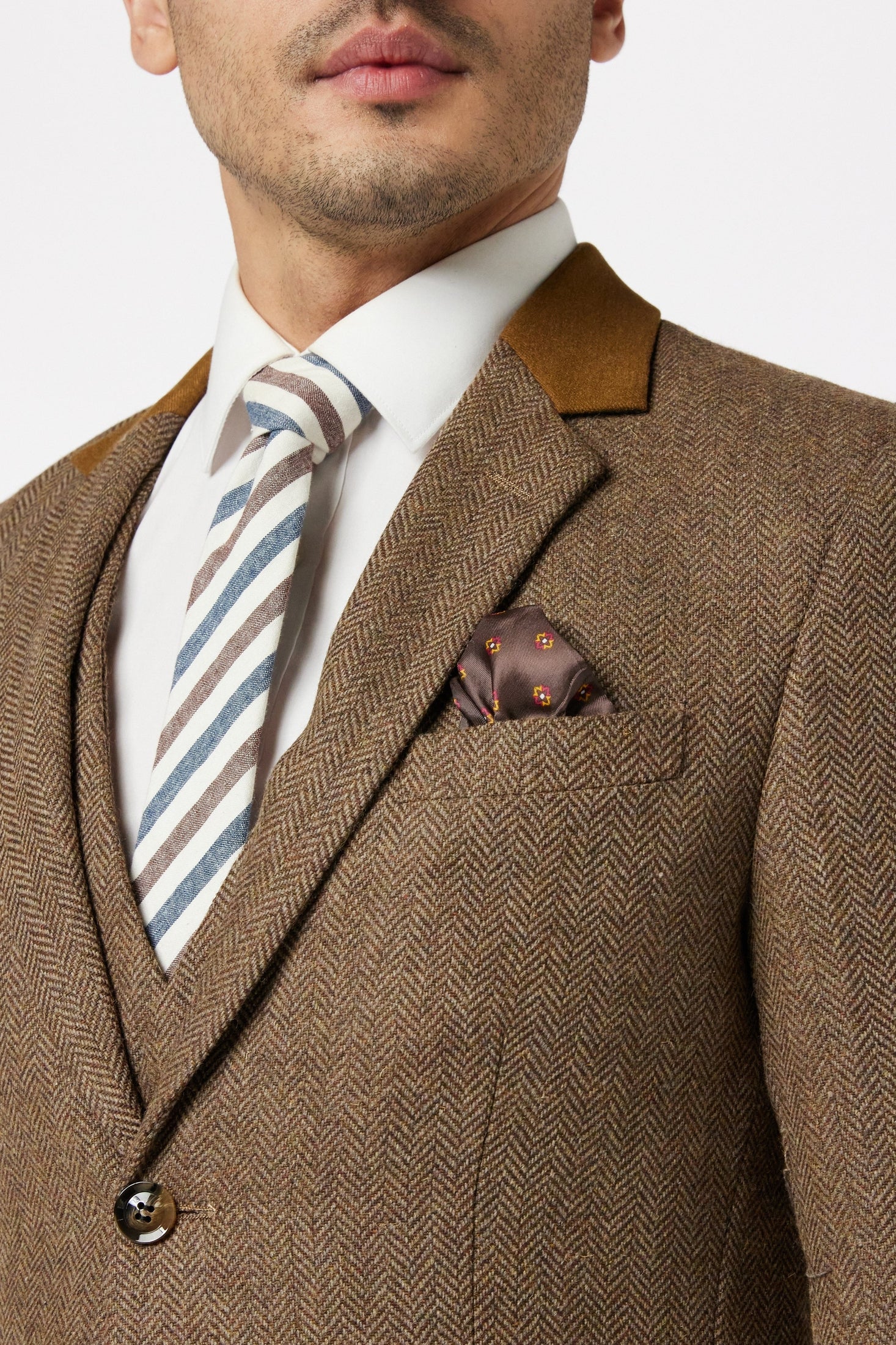 Herringbone 3 Piece Tweed Suit in Retro Blinders Style