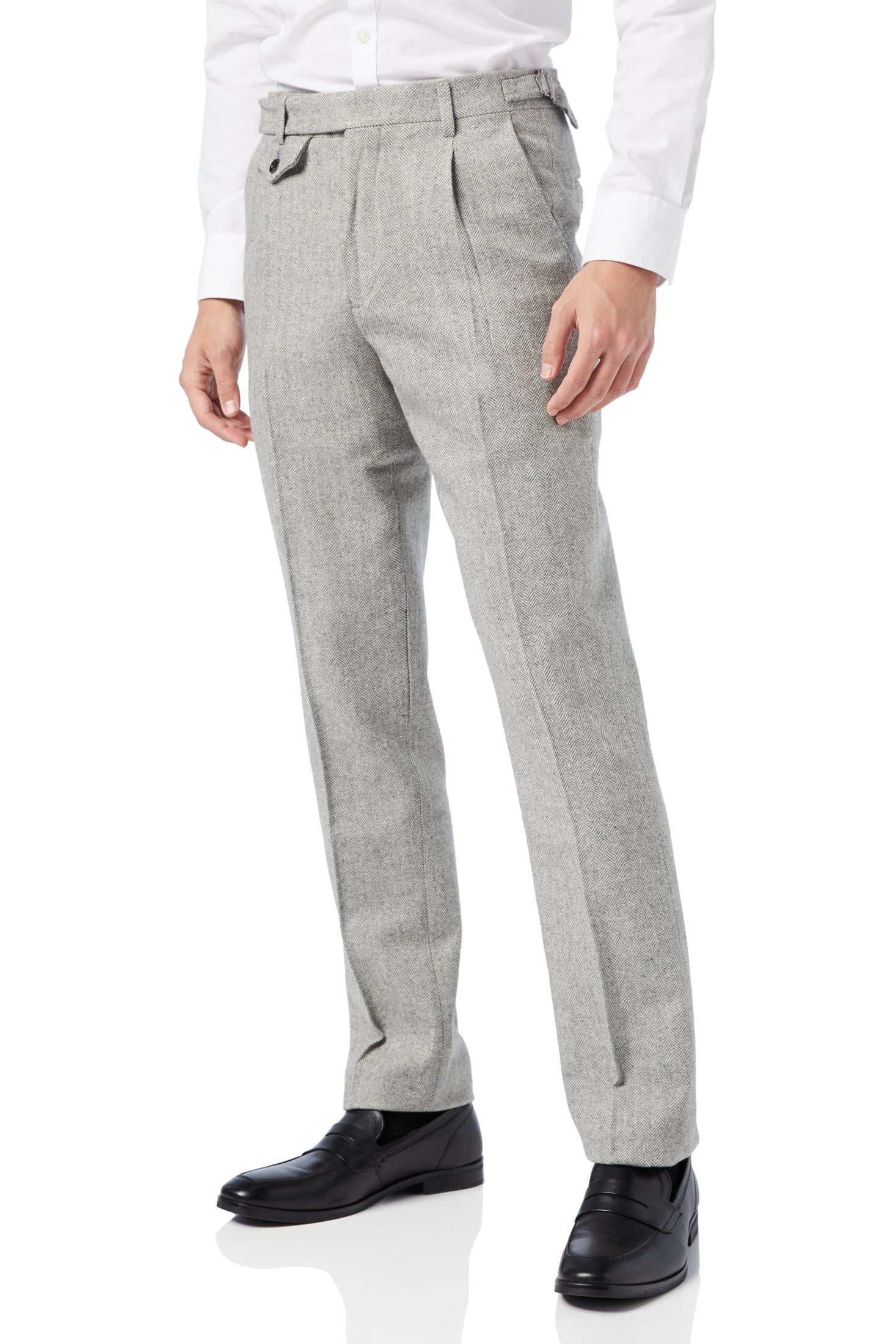 Martin - Mens Grey Classic Tweed Tailored Fit Trouser