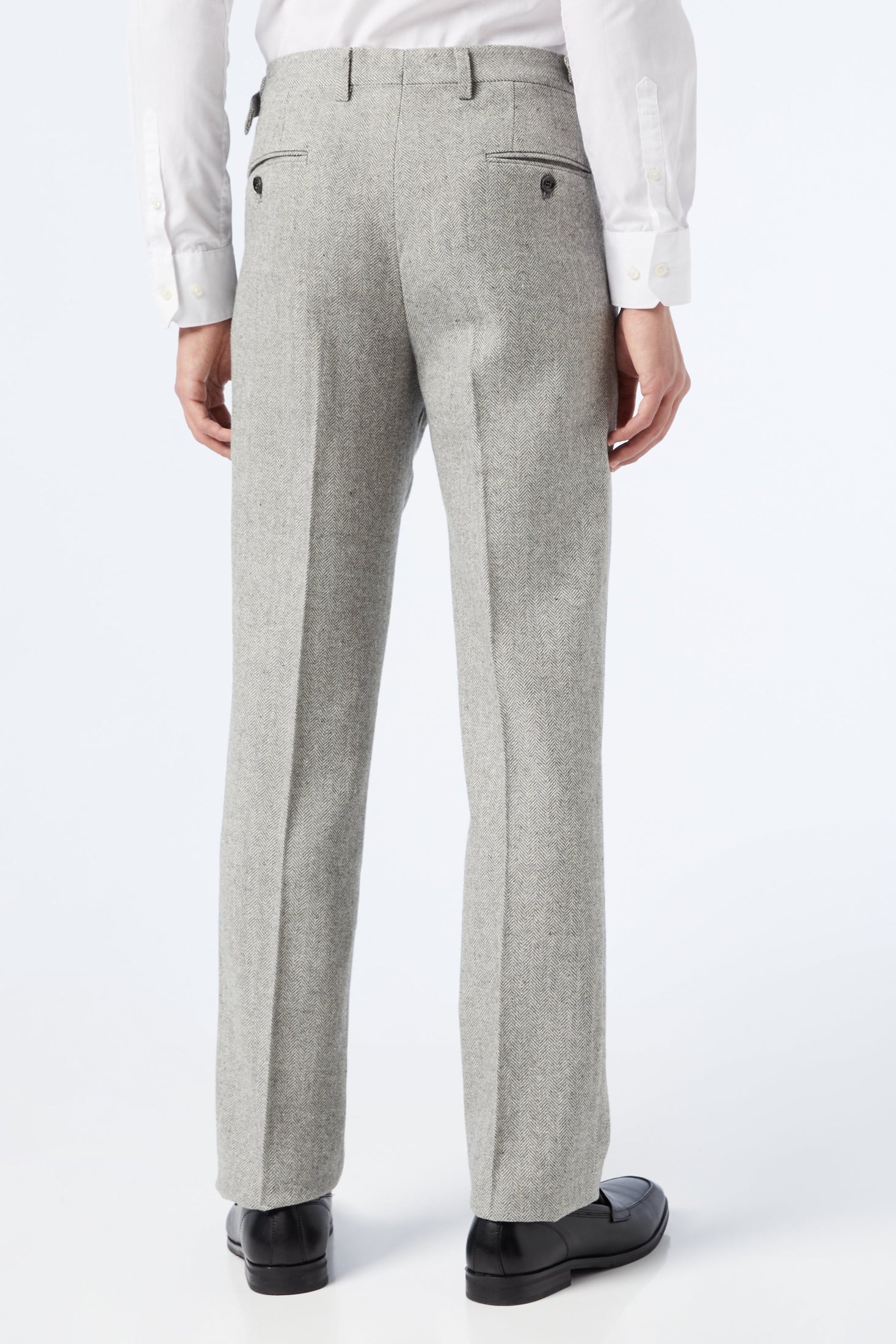 Martin - Mens Grey Classic Tweed Tailored Fit Trouser