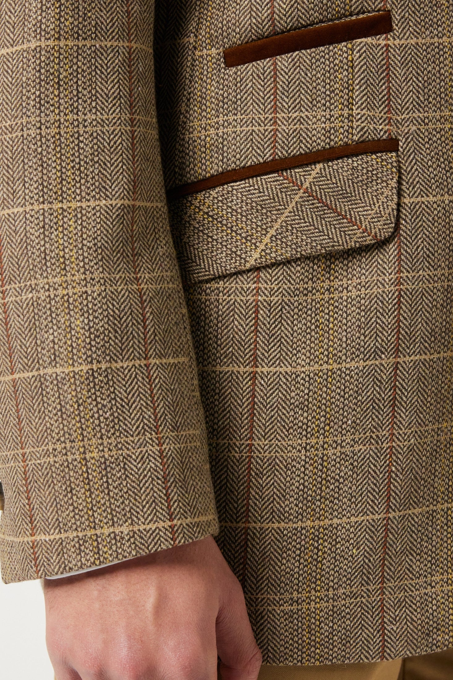 CARLO - BROWN TWEED CHECK BLAZER
