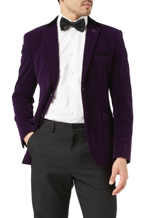 RICKY - Purple Soft Velvet Dinner Jacket