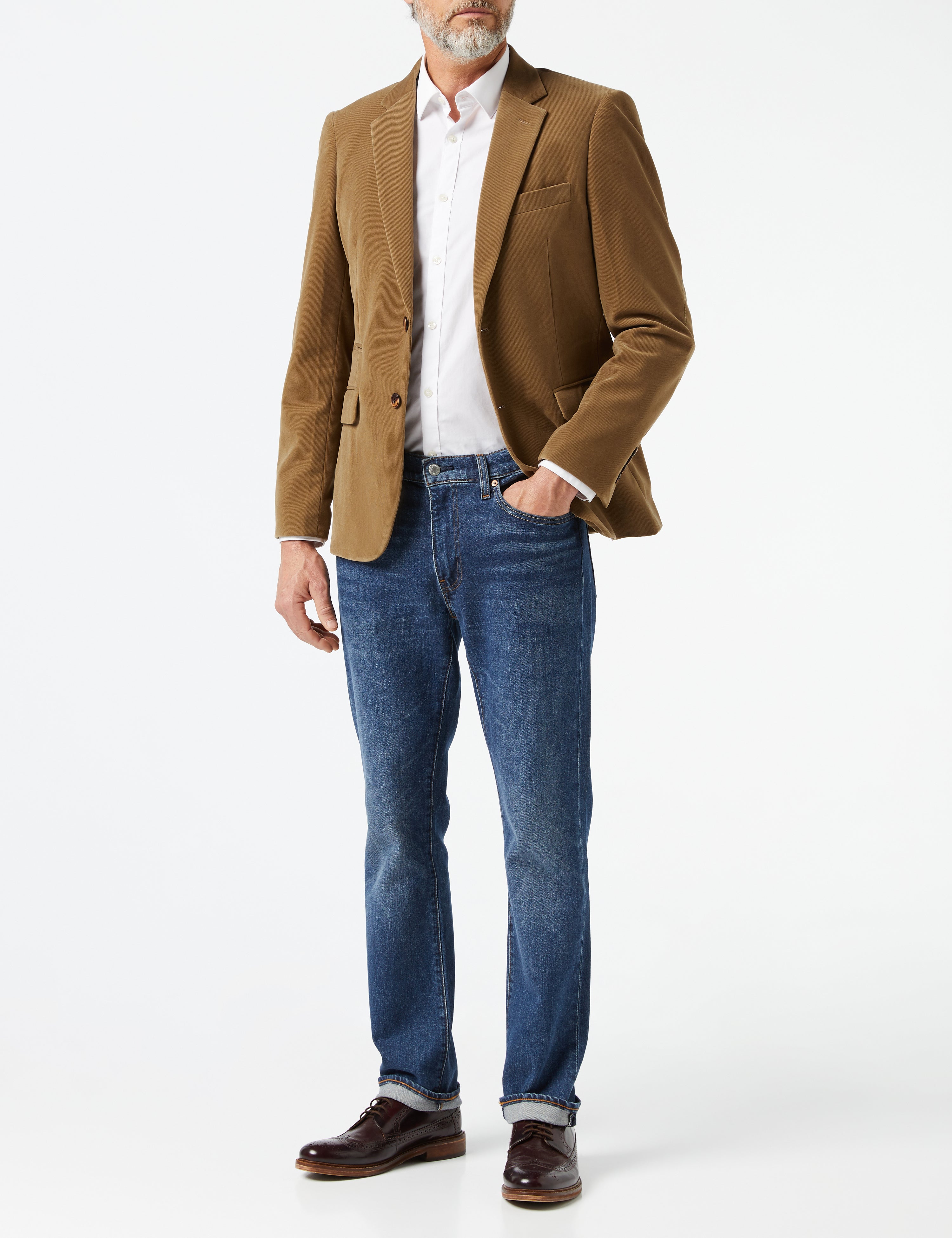 MATTHEW - Cream Corduroy Blazer Jacket