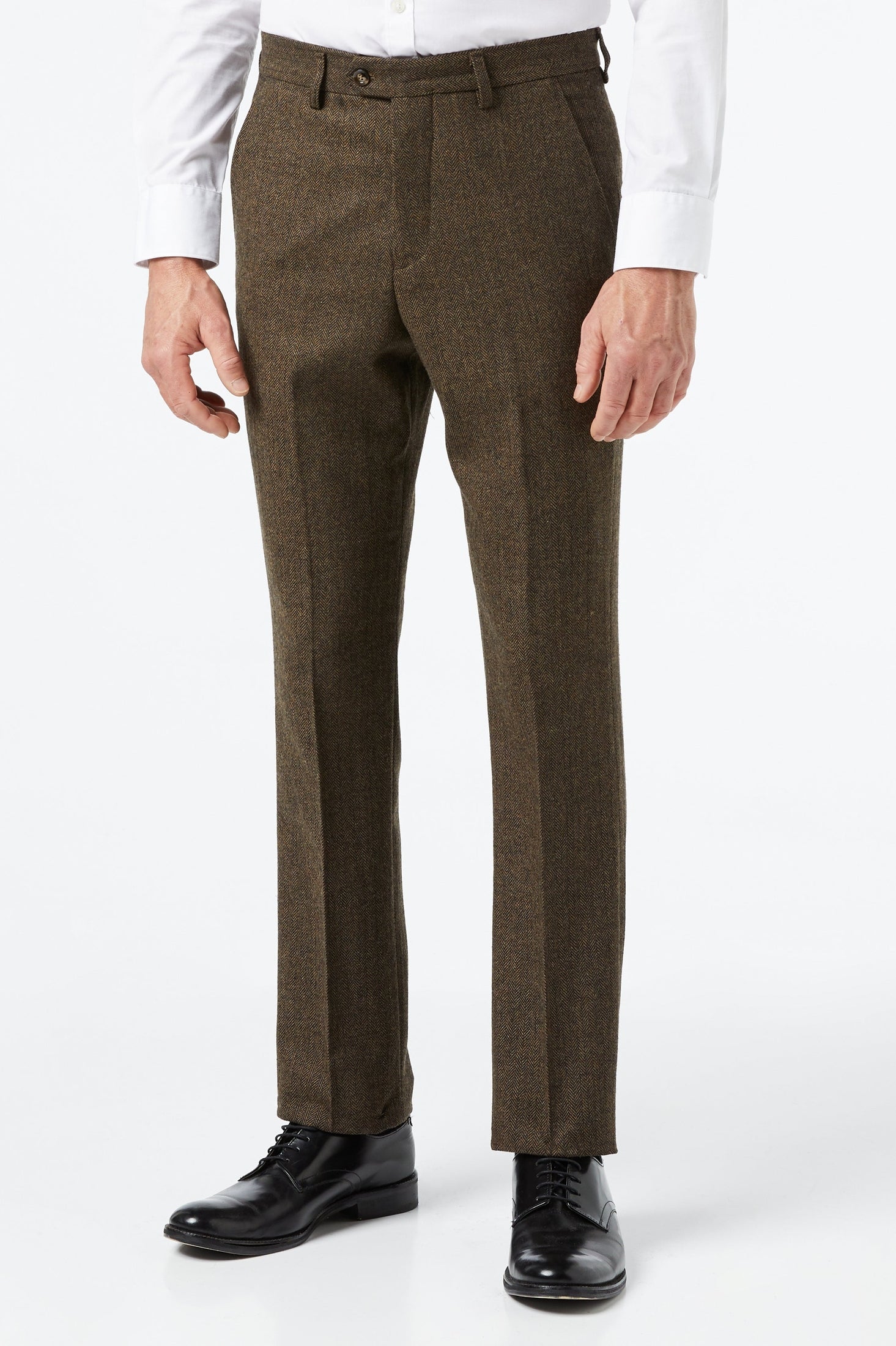 JAX - BROWN HERRINGBONE TWEED TROUSER