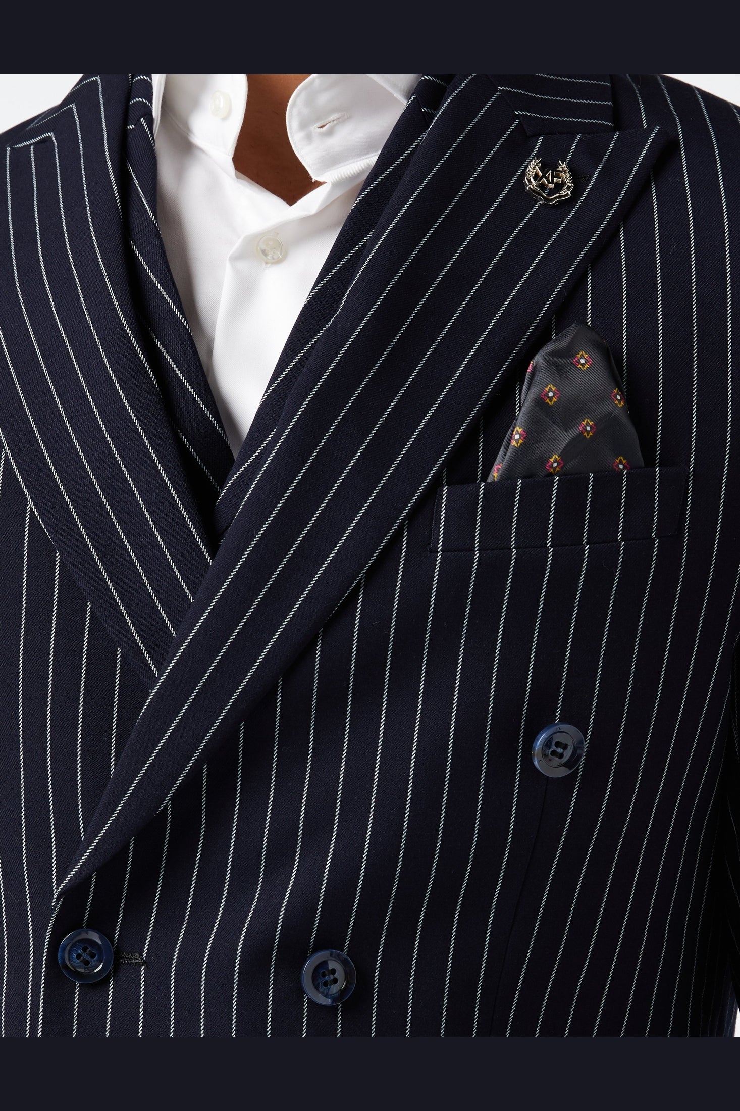 ALFRED - 3 Piece Double Breasted Stripe Suit Classic Vintage