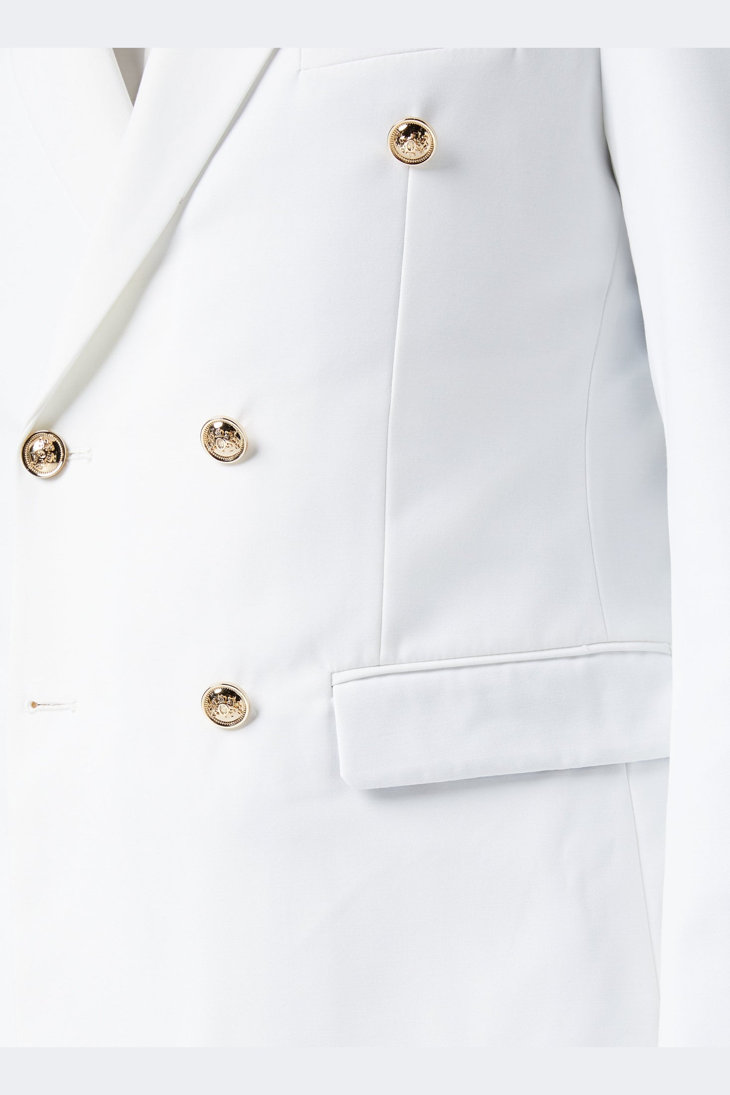 DOUBLE BREASTED GOLD BUTTON WHITE JACKET