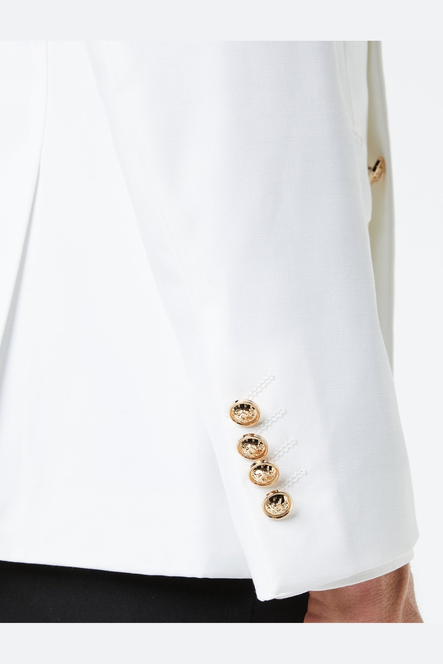 DOUBLE BREASTED GOLD BUTTON WHITE JACKET