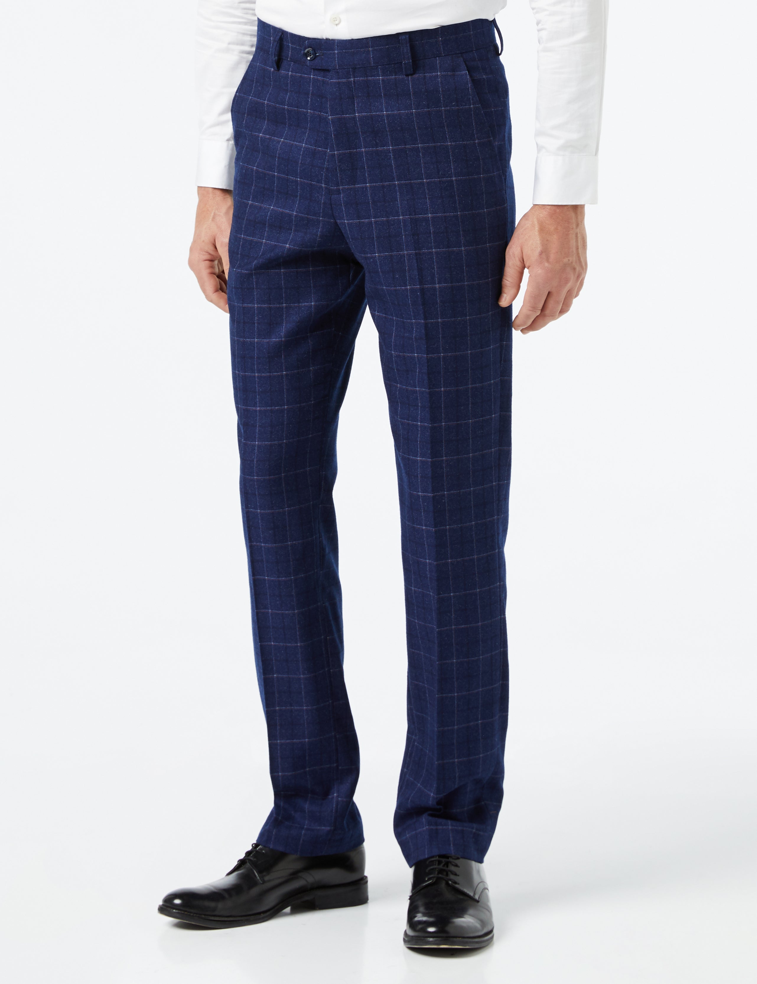 HECTOR - NAVY BLUE WINDOWPANE CHECK SUIT TROUSER – XPOSED