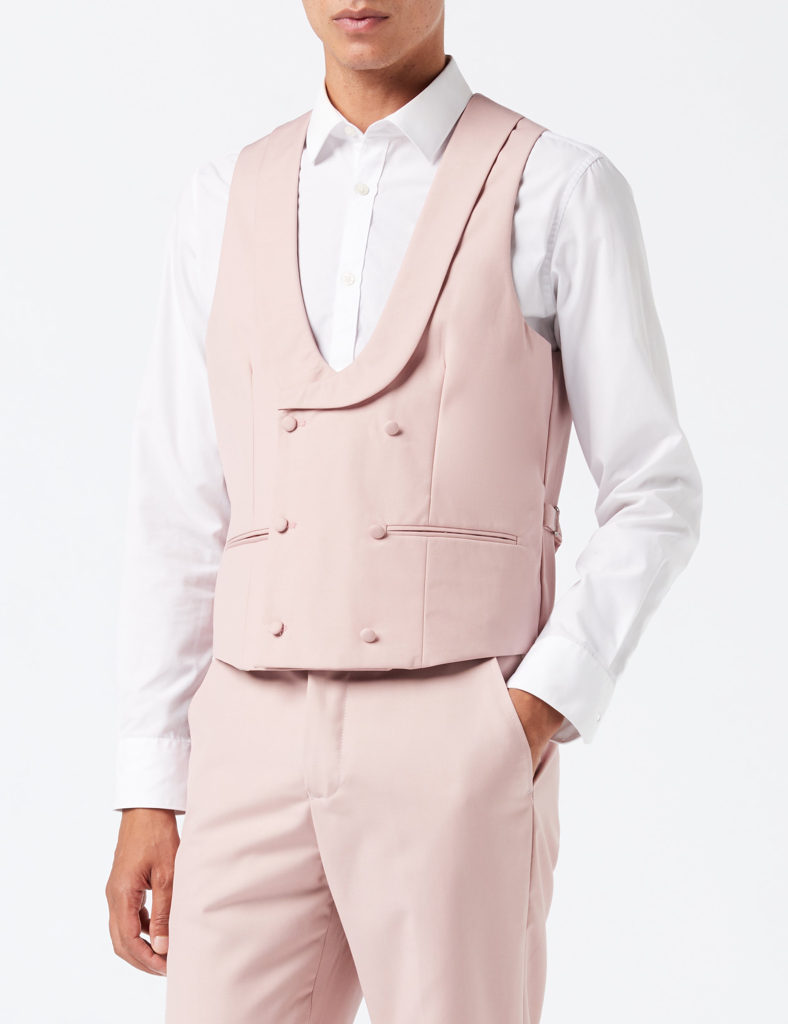 LETE – ROSA SOMMER-HOCHZEITSANZUGJACKE &amp; WESTE
