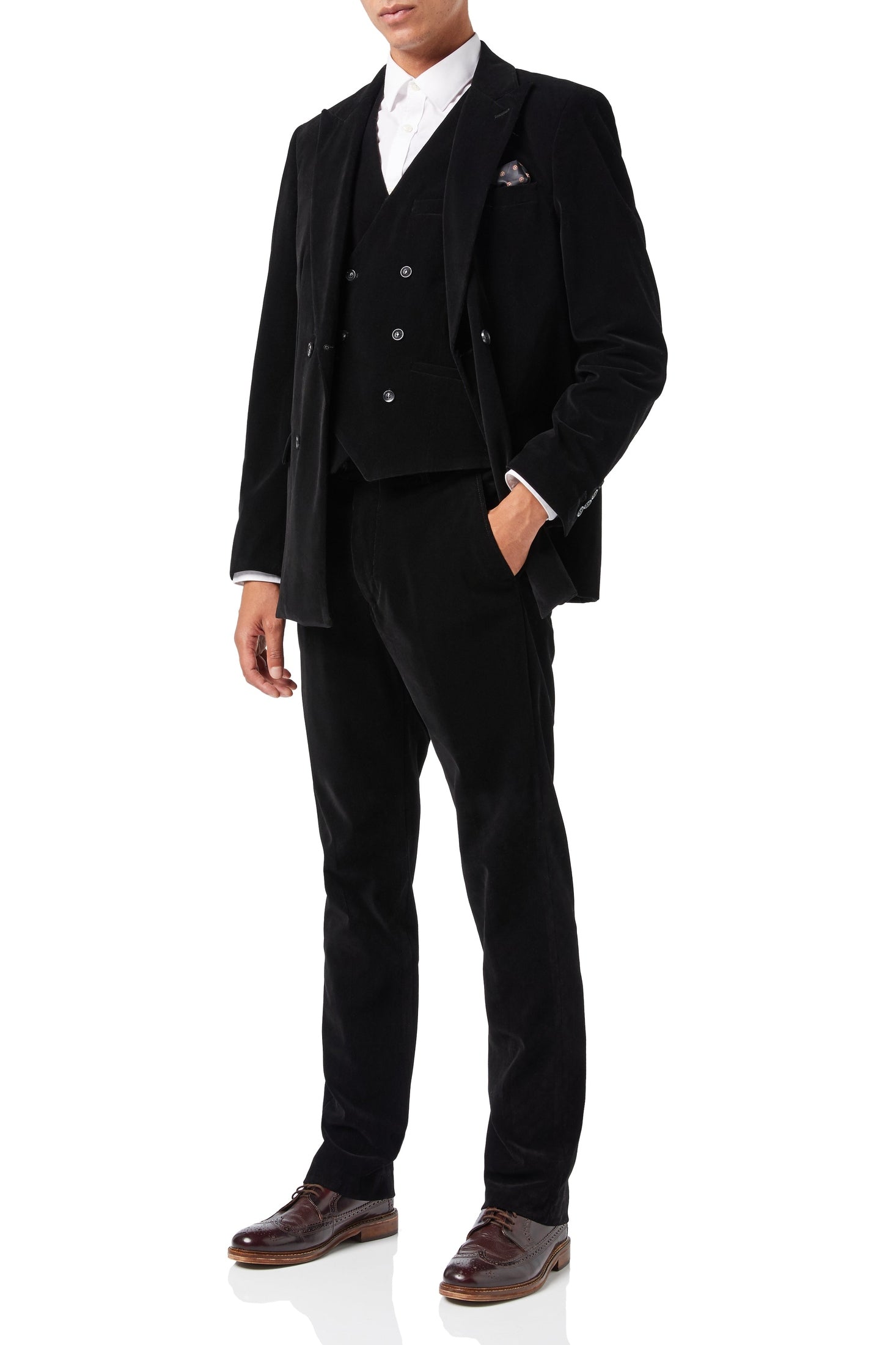 MATTHEW – BLACK CORDUROY JACKET & WAISTCOAT