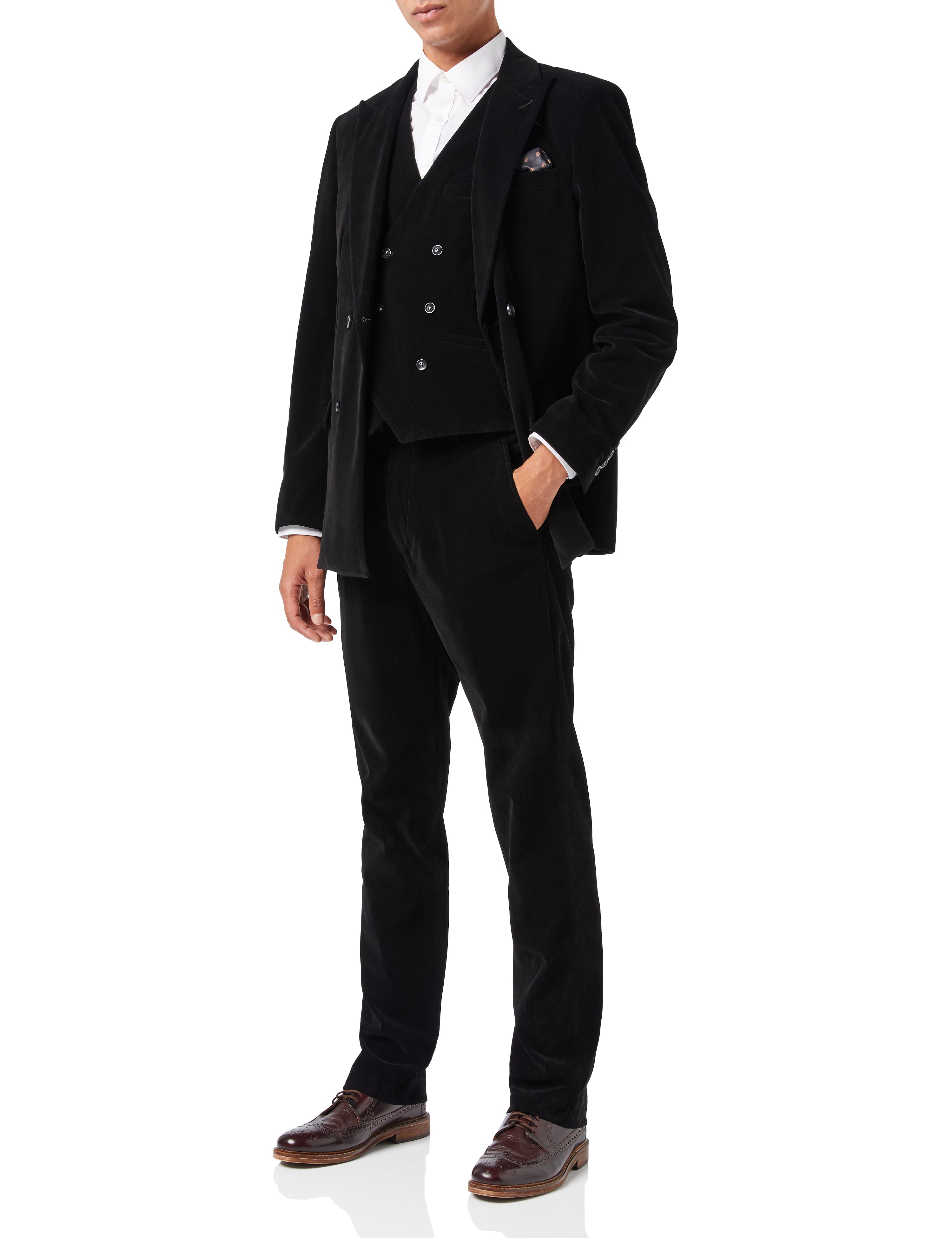 MATTHEW – BLACK CORDUROY JACKET & WAISTCOAT