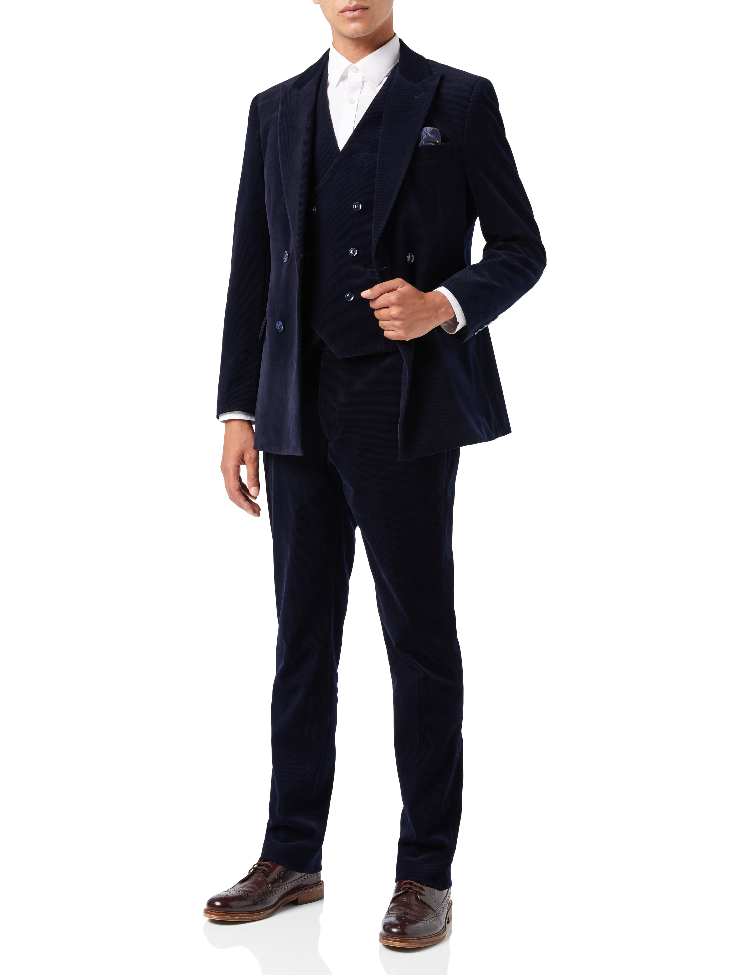 MATTHEW – NAVY CORDUROY JACKET & WAISTCOAT