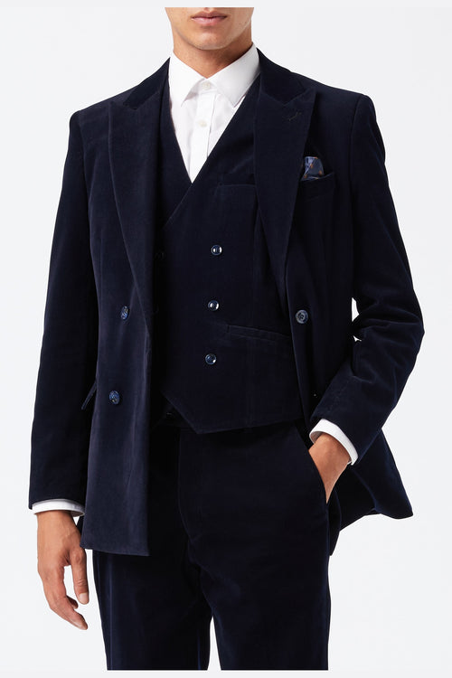 MATTHEW – NAVY CORDUROY JACKET & WAISTCOAT