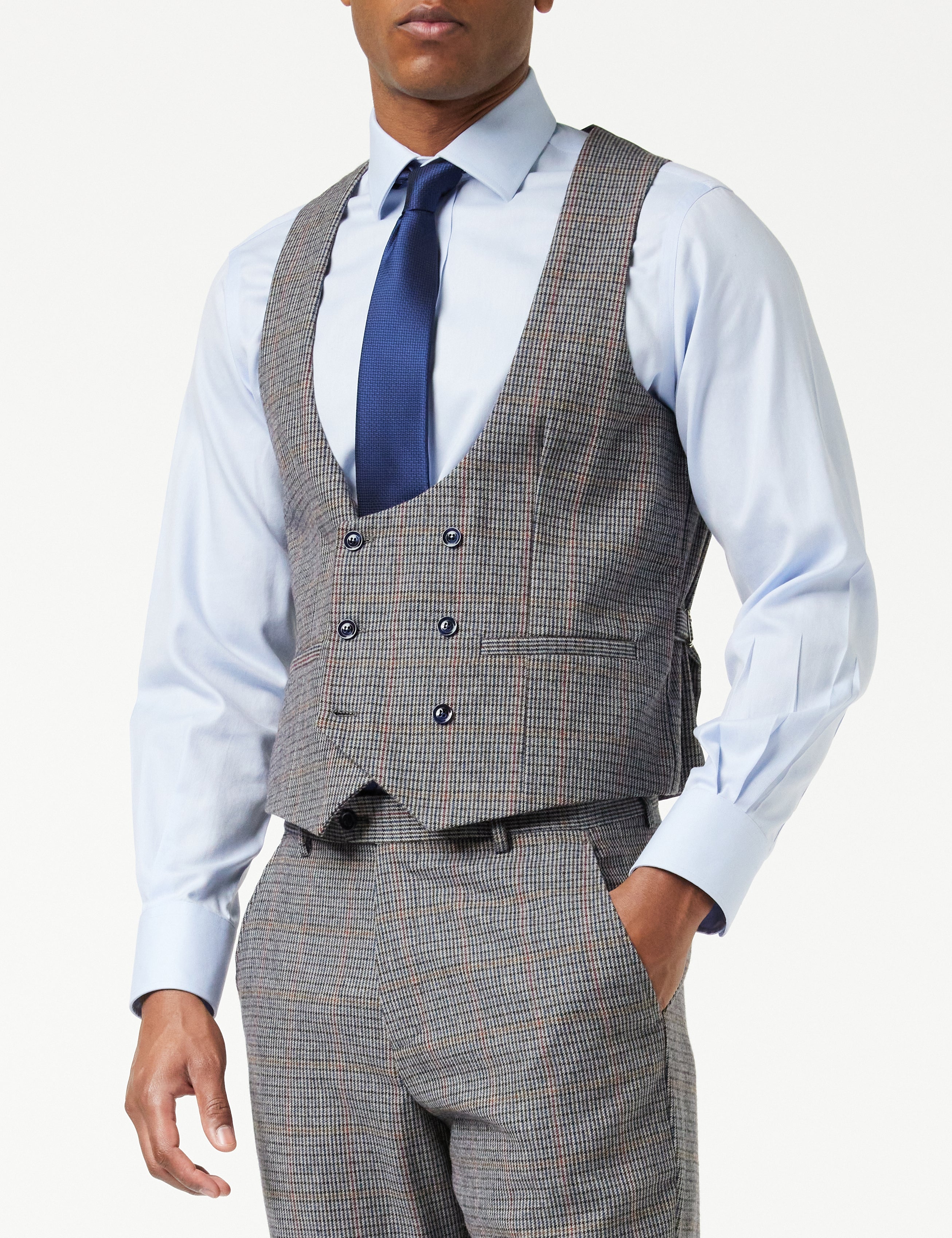 HERVE – BLUE HOUNDSTOOTH TWEED SUIT