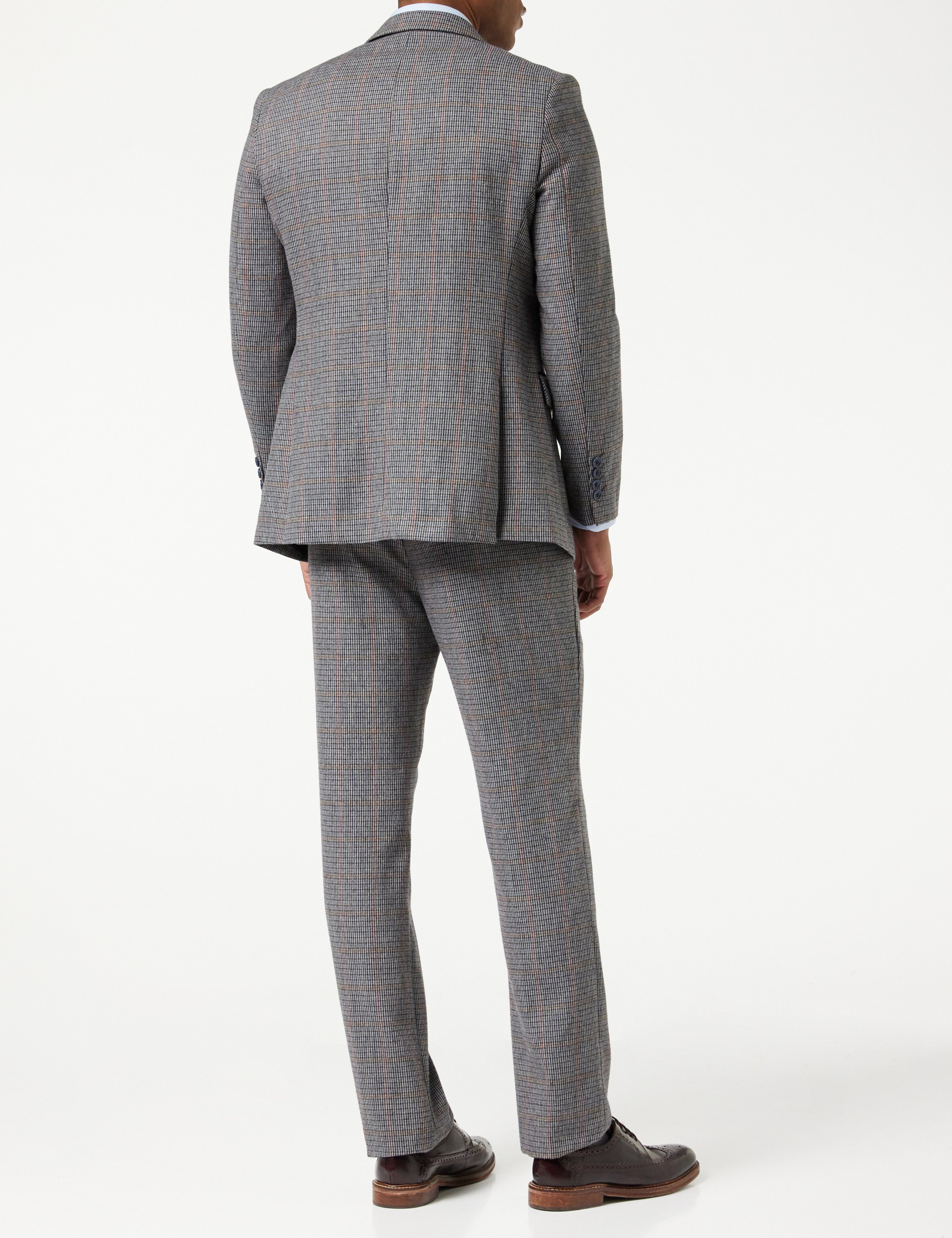 HERVE – BLAZER EN TWEED PIED-DE-POULE BLEU