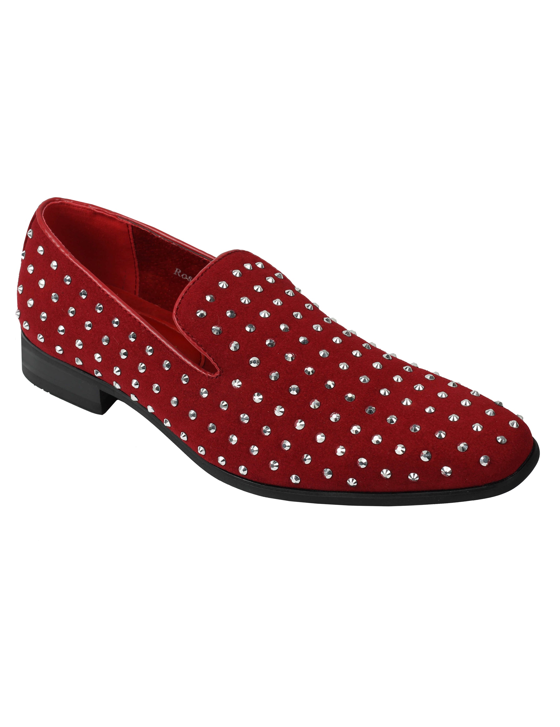 Mens red studded loafers on sale