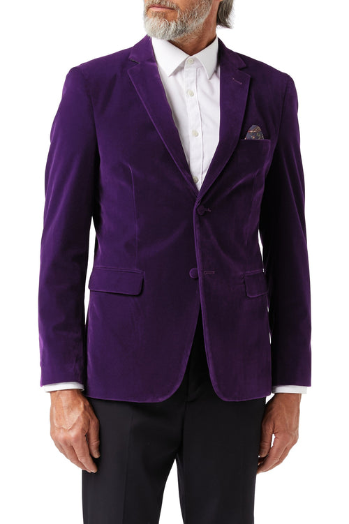 GARY - BLAZER EN VELOURS VIOLET