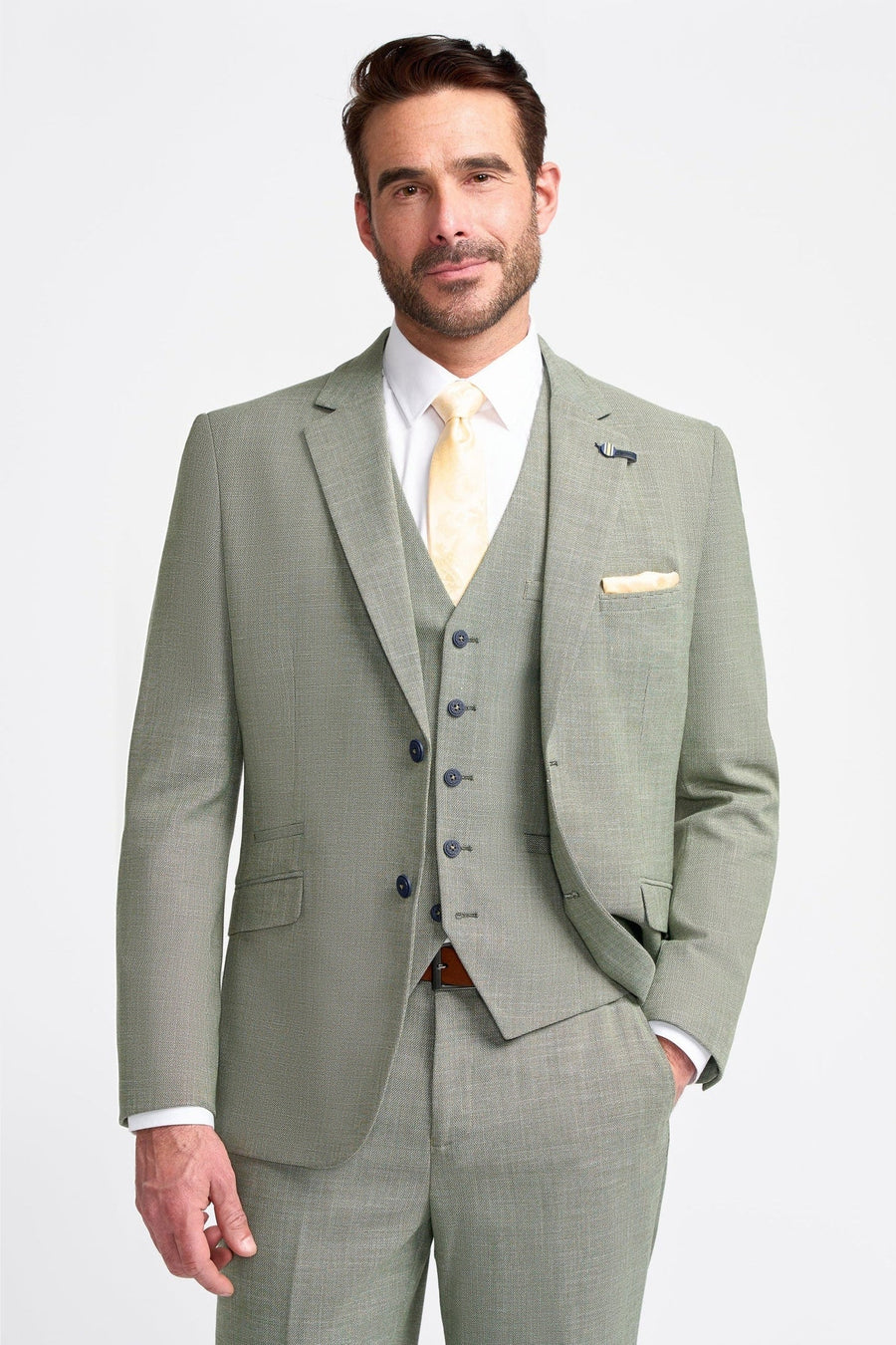 Slim Fit 3 Piece Satin Suit Melon SV2D-1