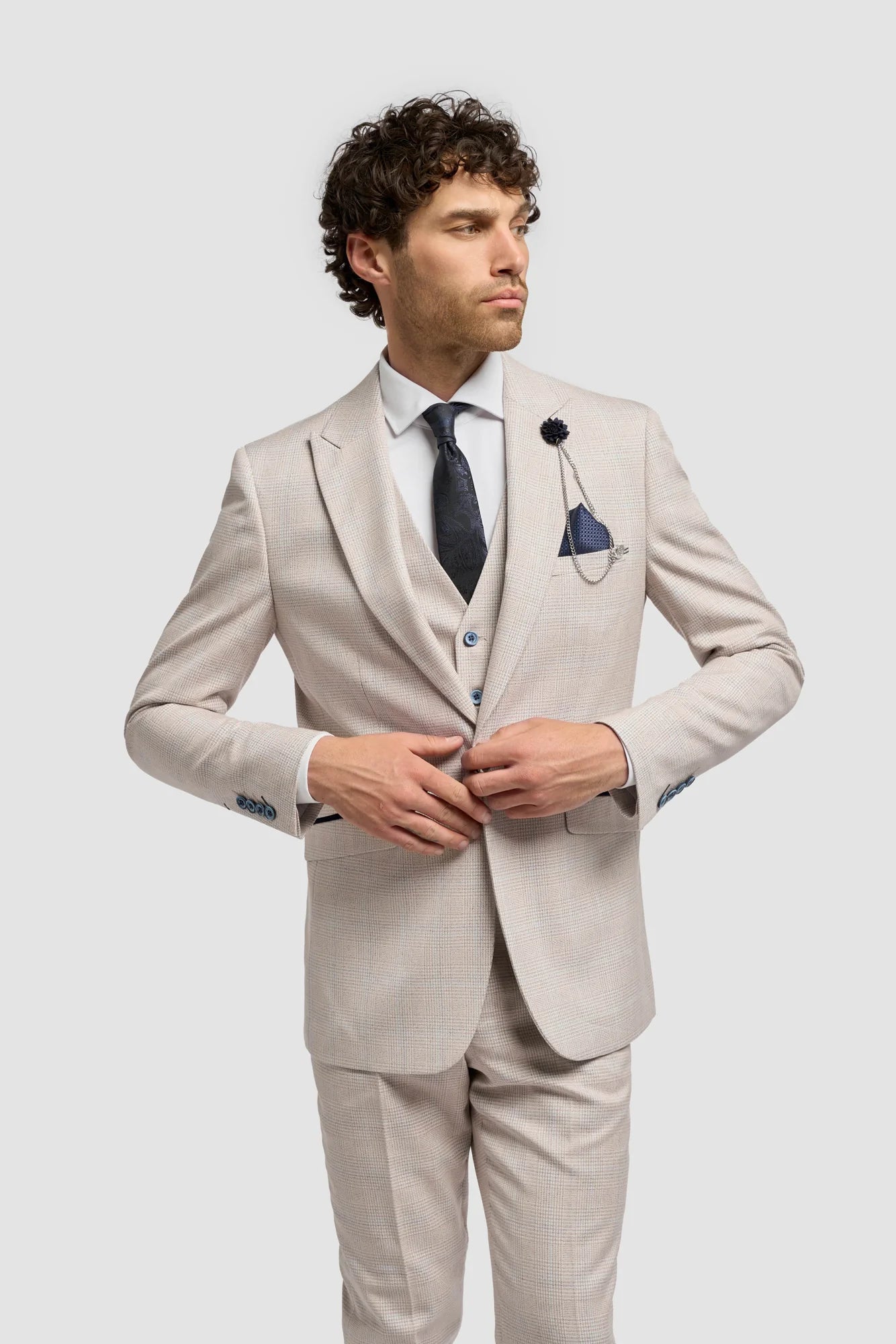 CARIDI - SLIM FIT BEIGE BLAZER