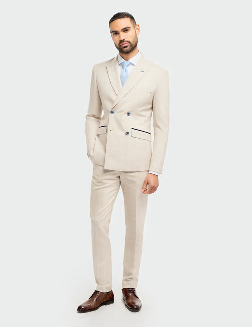 CARIDI - BEIGE 2 PIECE DOUBLE BREASTED SUIT BY CAVANI