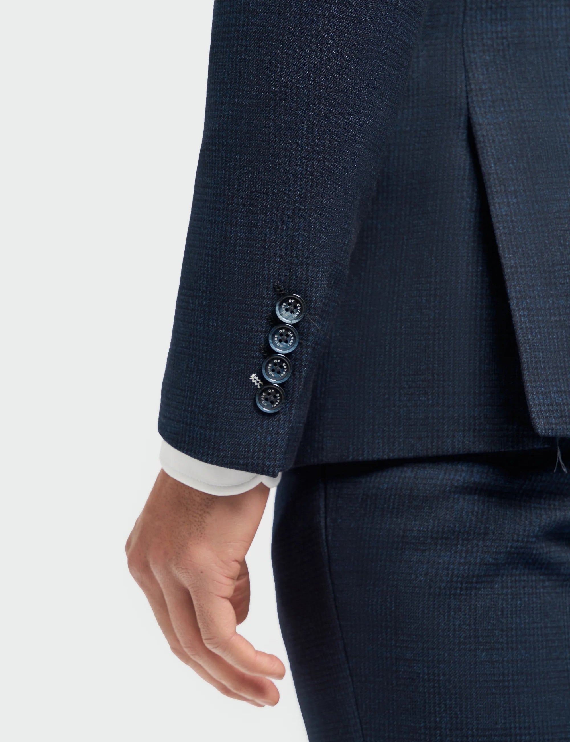 CARIDI - NAVY CHECK SUIT BLAZER