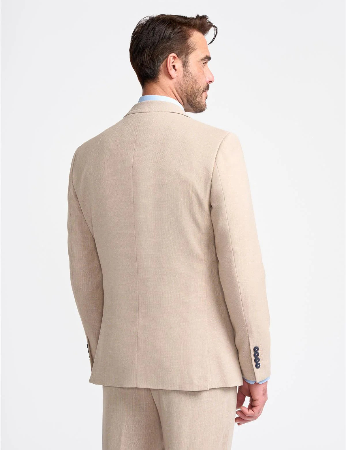 MIAMI – TAILORED FIT LINEN BLEND STONE 3 PIECE SUIT