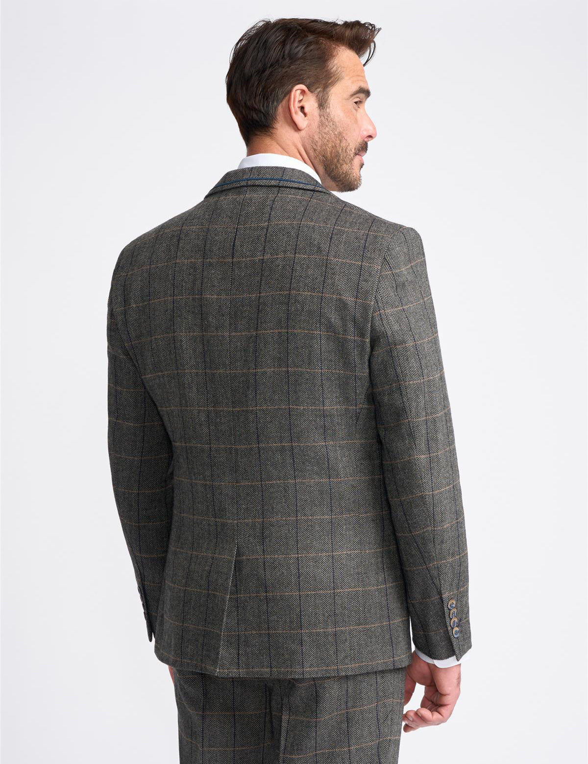 ALBERT GREY CHECK TWEED BLAZER