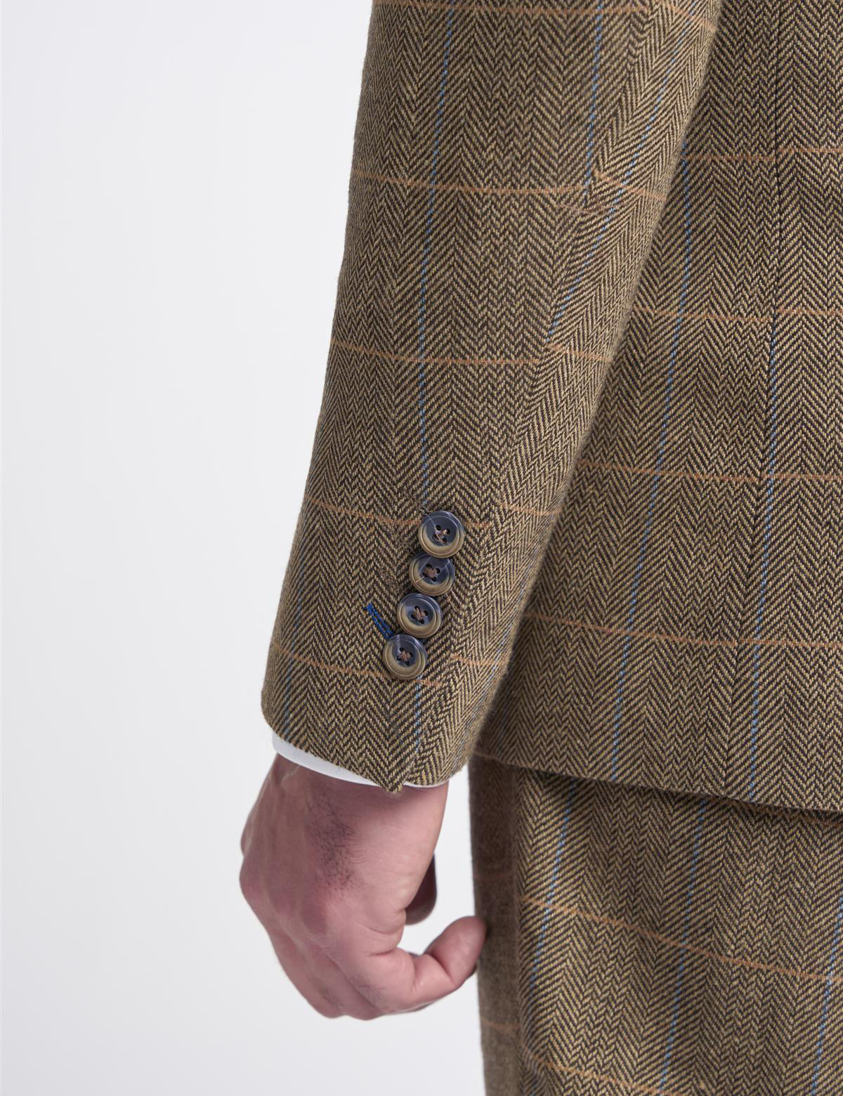 MENS ALBERT BROWN TWEED THREE PIECE SUIT
