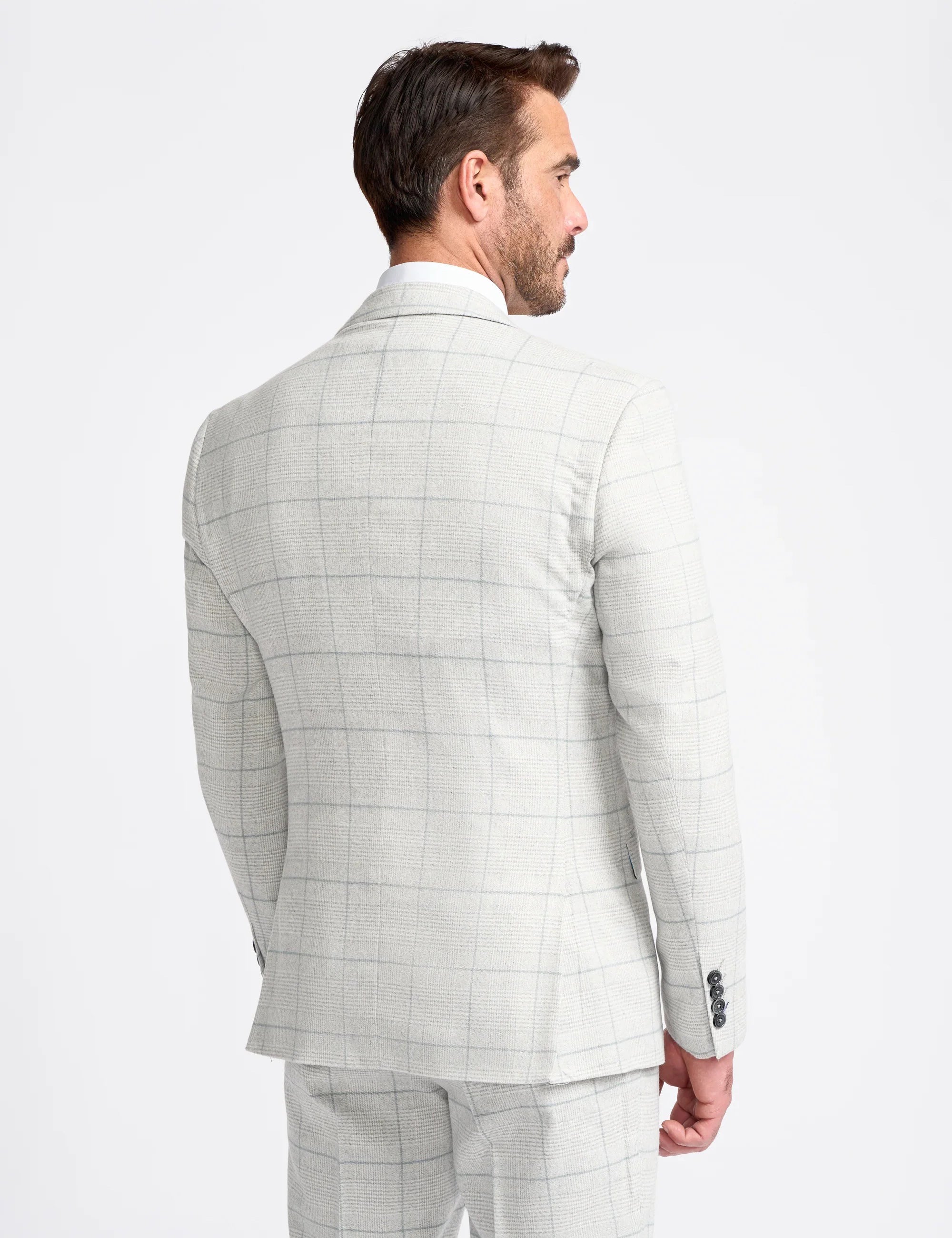 RADHIKA MENS SLIM FIT WHITE THREE PIECE SUIT