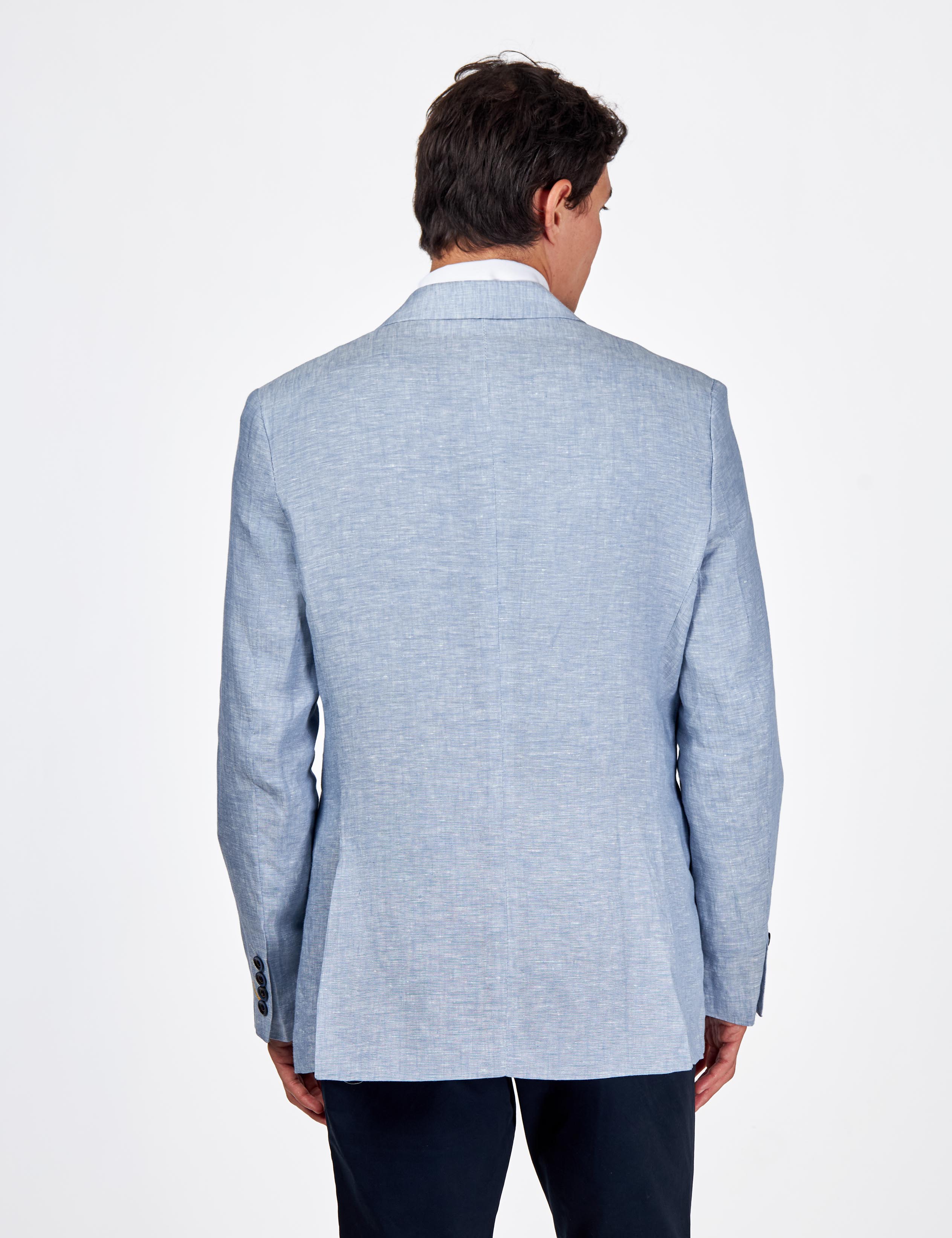 Lewis – Mens Light Blue Linen Tailored Fit Summer Suit Blazer