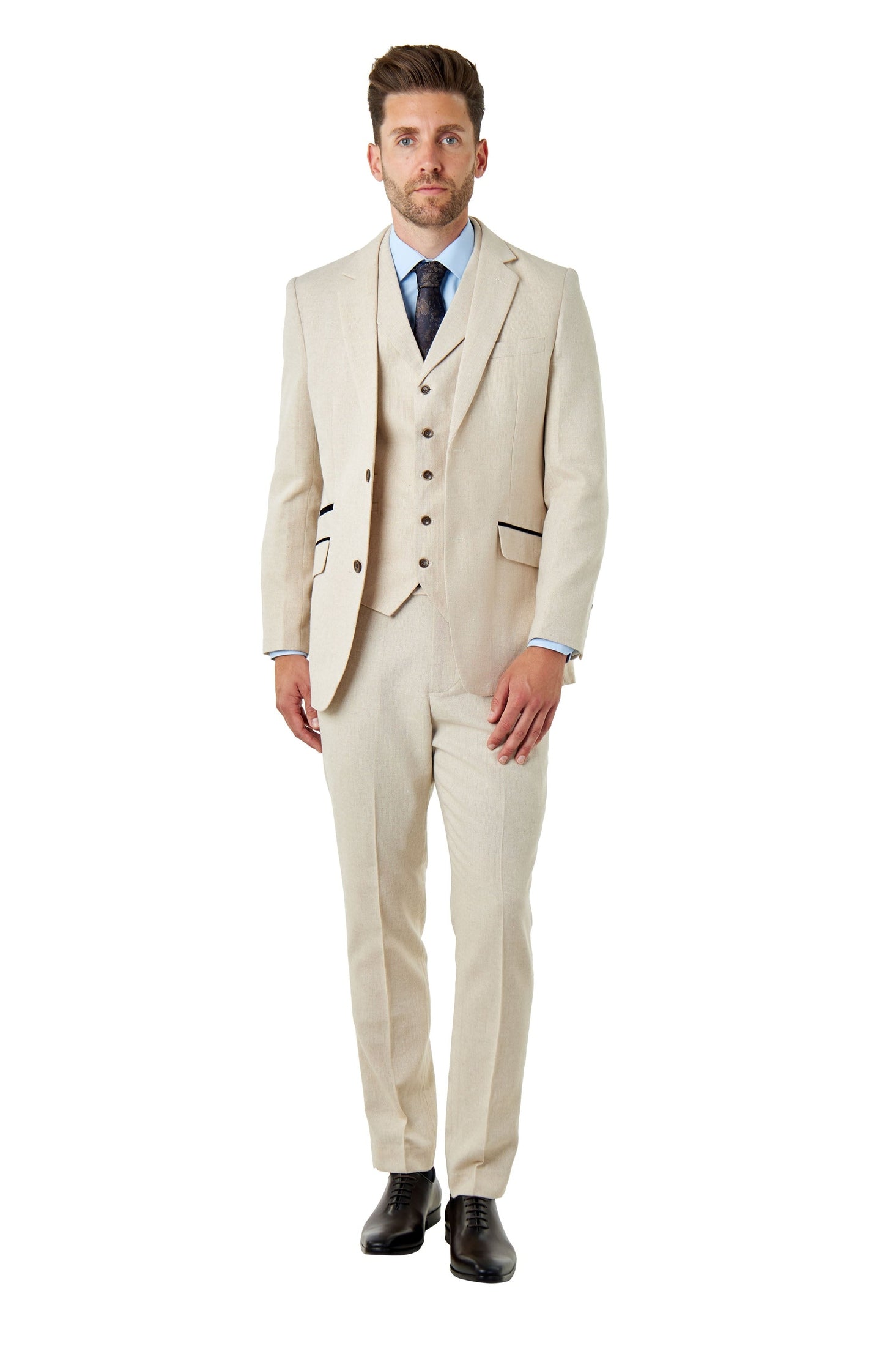 CALIX - Herringbone Tailored 3 Piece Suit