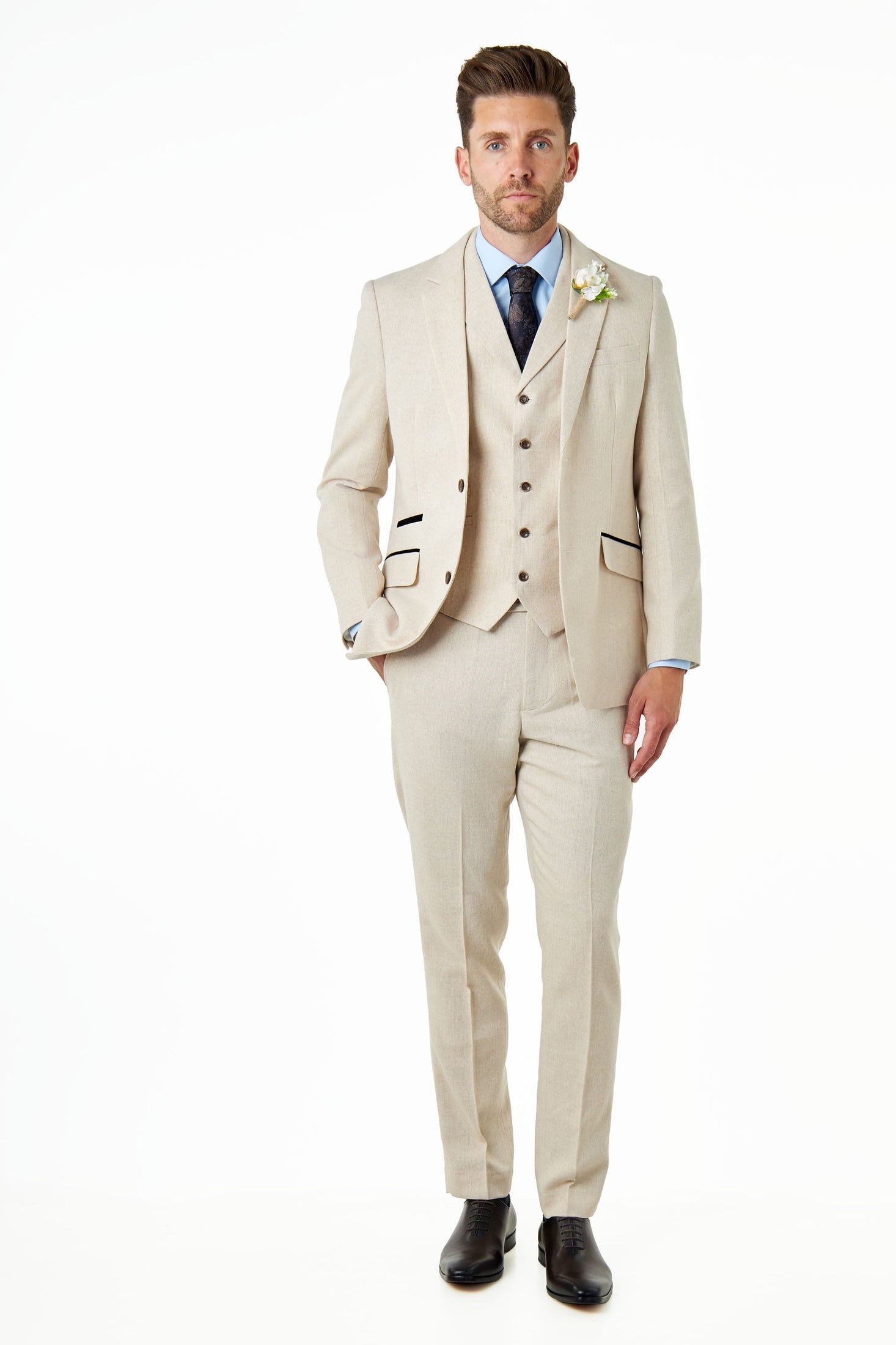 CALIX - Herringbone Tailored 3 Piece Suit