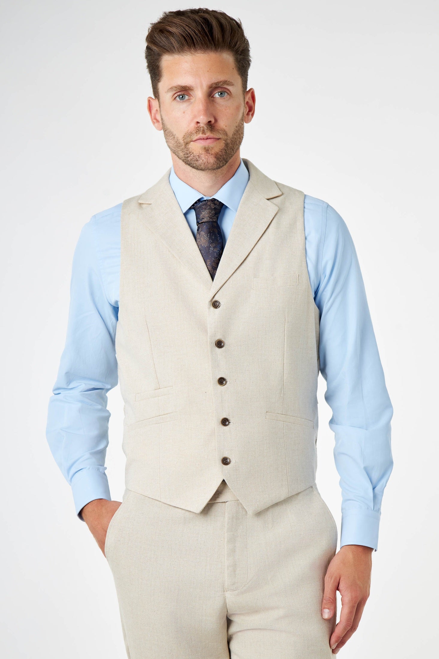 CALIX - Herringbone Tailored 3 Piece Suit