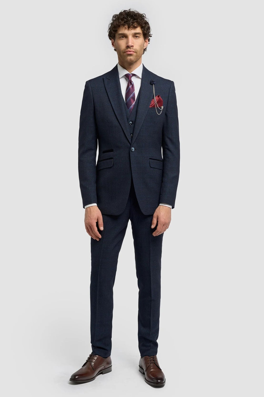 CARIDI - SLIMFIT NAVY BLAZER SHORT