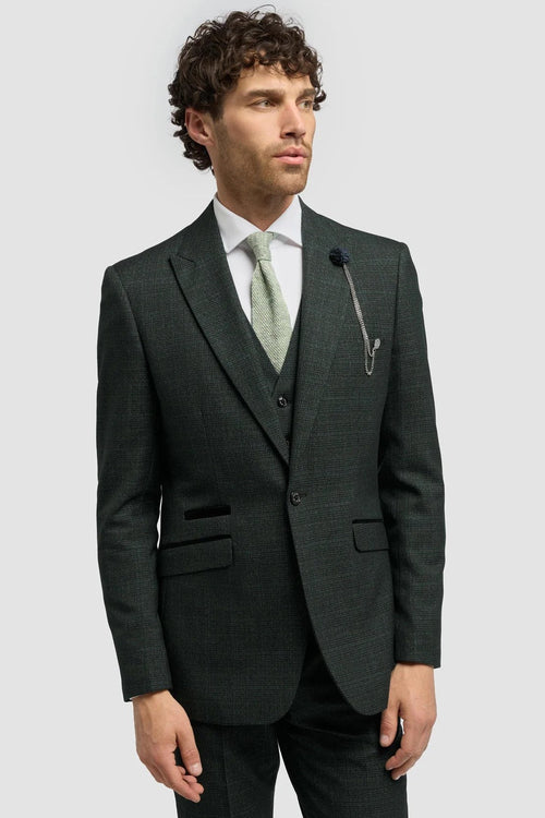 CARIDI - SLIM FIT OLIVE BLAZER SHORT