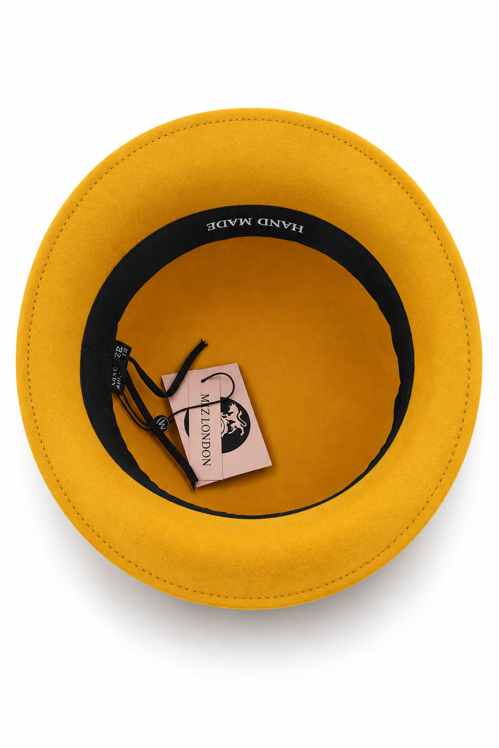 Ladies Chic Vintage Wool Cloche Hat with Bow & Belt - Mustard