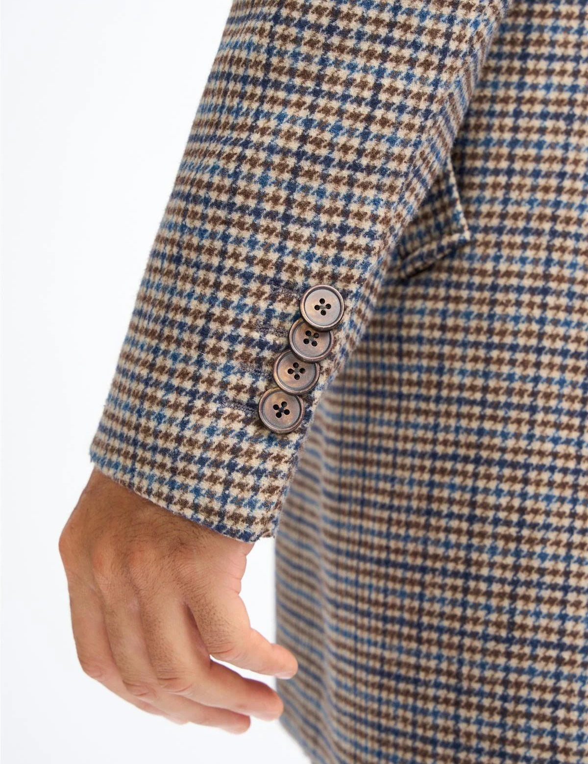 EDDIE – TAN HOUNDSTOTTH CHECK OVERCOAT