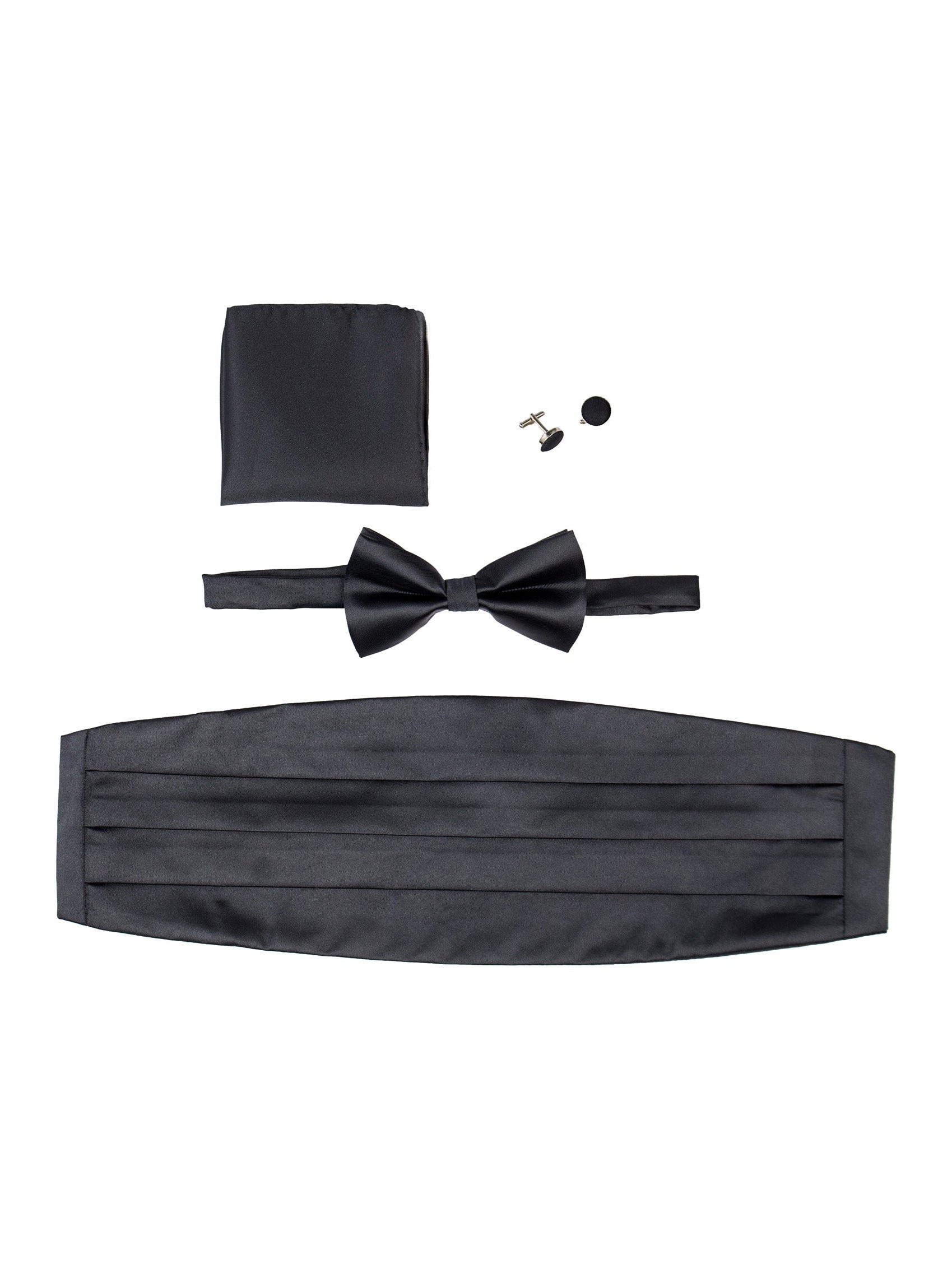 BLACK CUMMERBUND SET