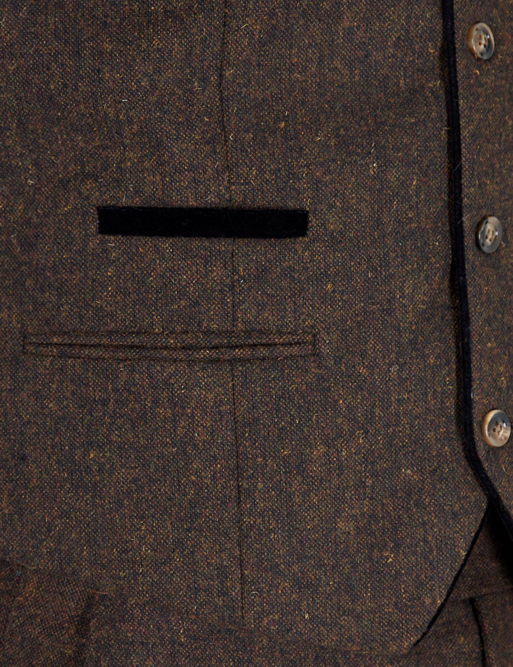 Dane Brown Tweed Gilet avec Cols
