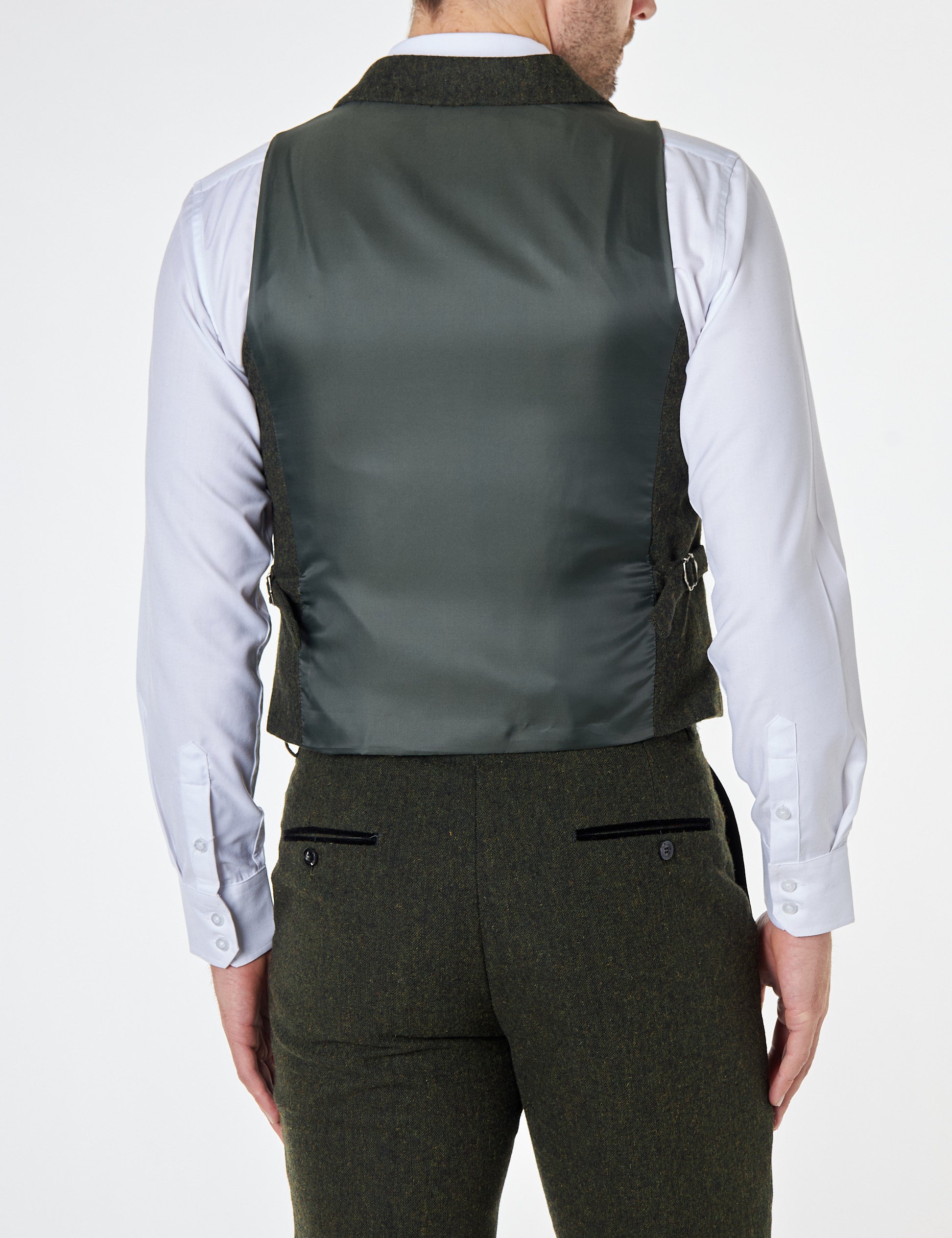 Gilet Col Tweed Vert Dane
