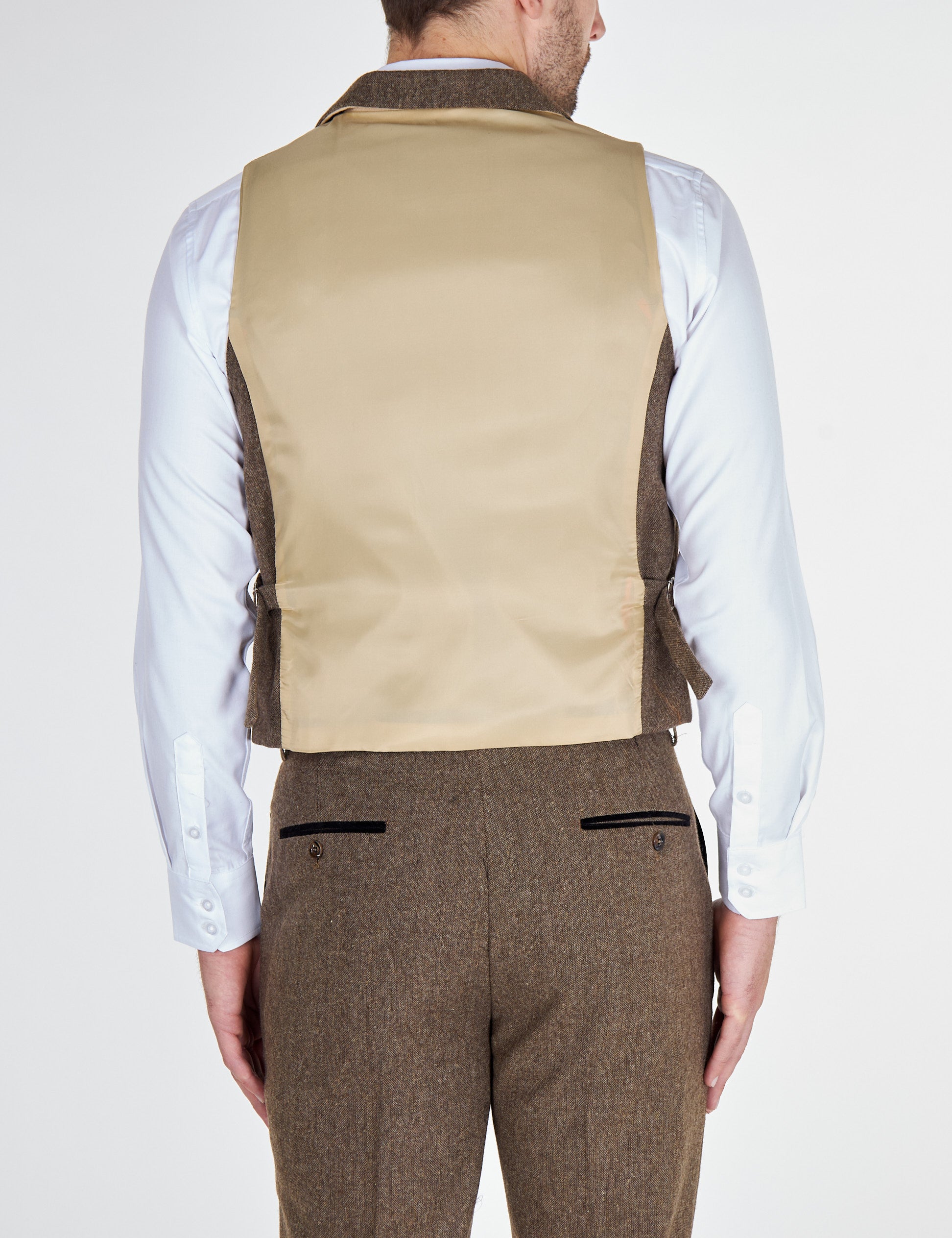 Dane Tan Tweed-Kragenweste