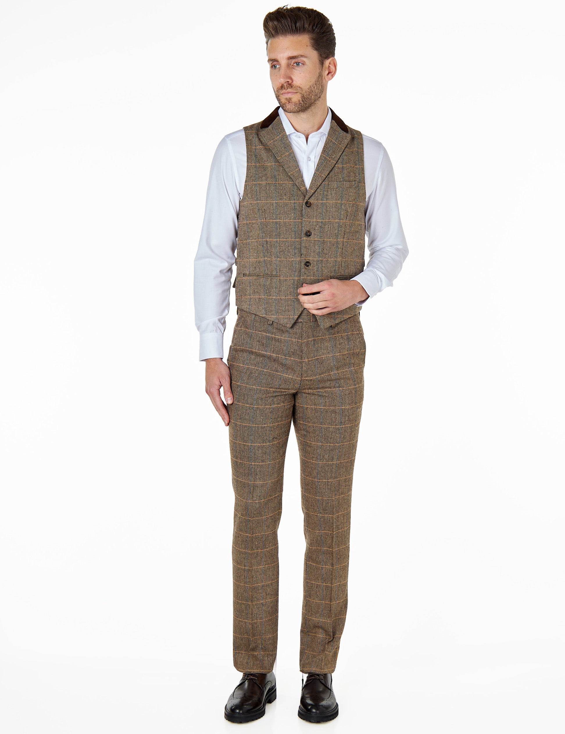 Elton Brown tweed check waistcoat