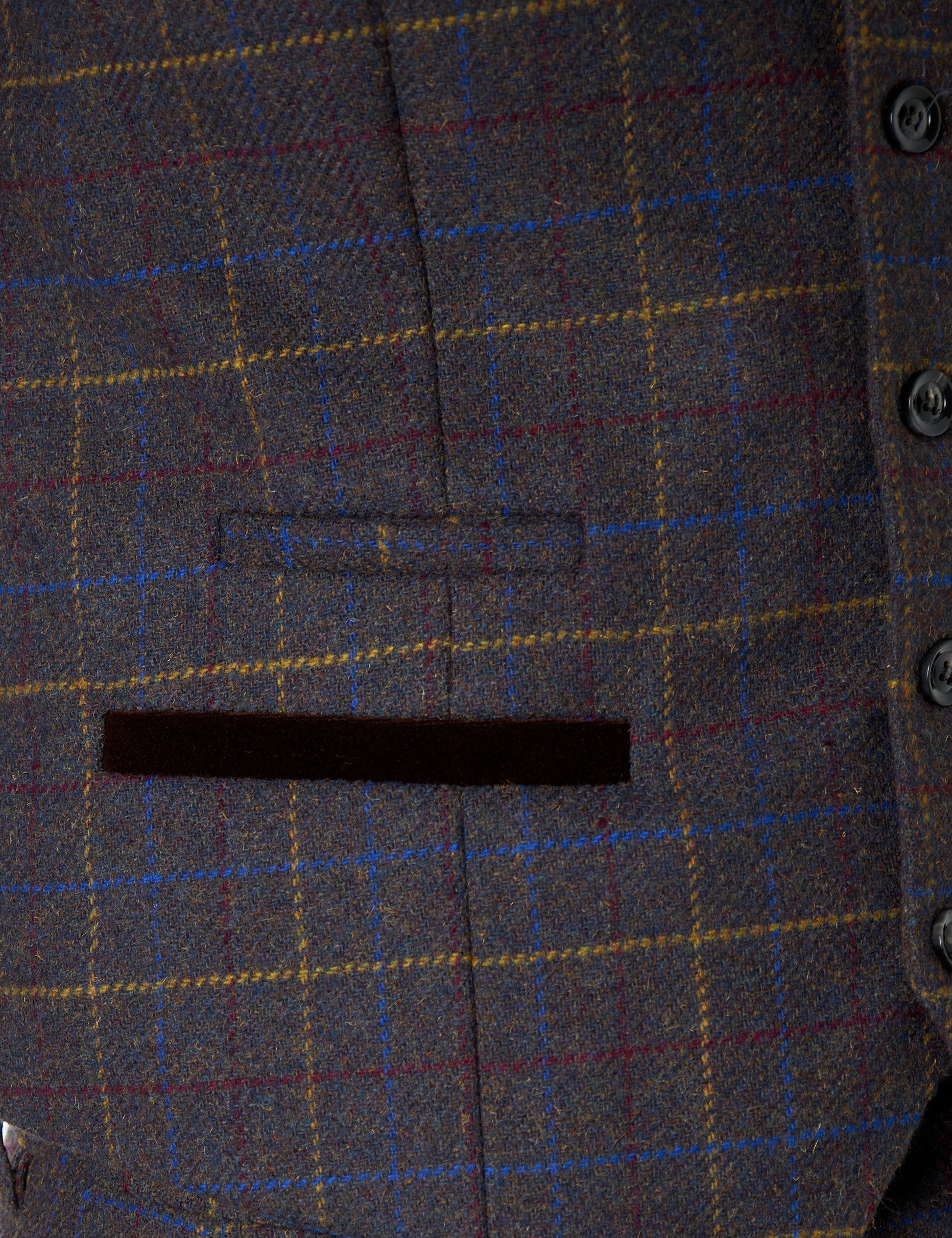 Madison - Brown Tweed Check Collar waistcoat