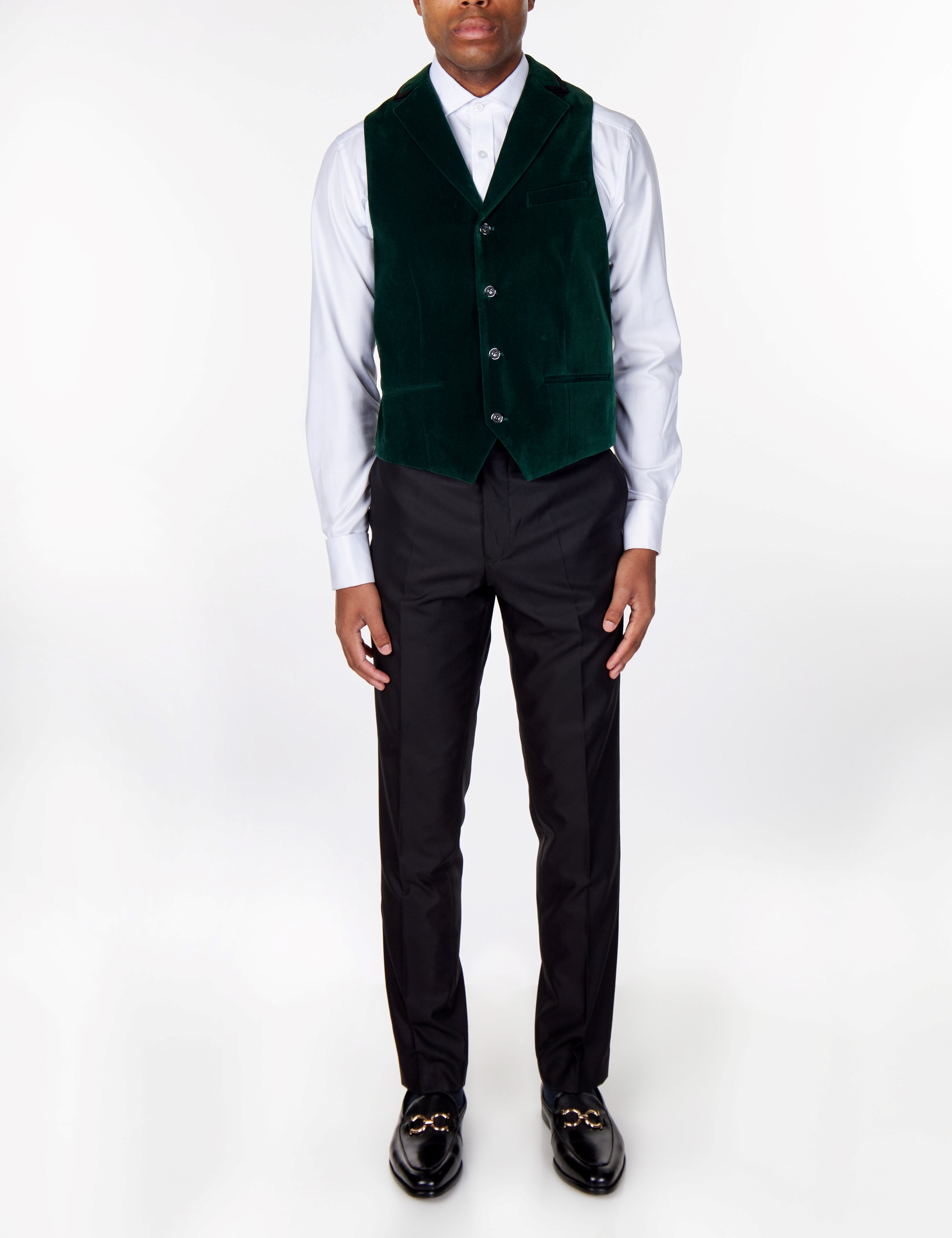 MAK Green Velvet Collar Waistcoat