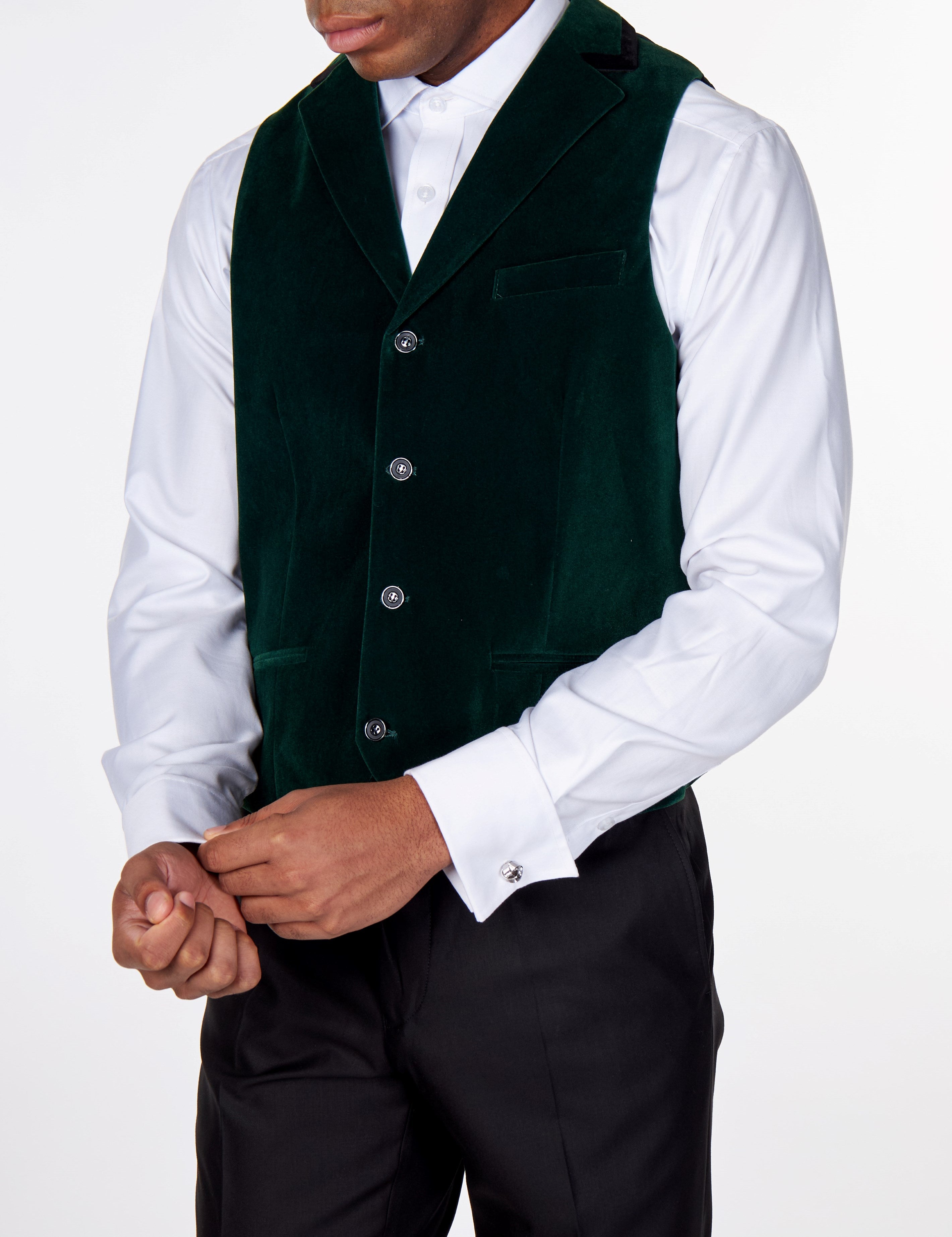 MAK Green Velvet Collar Waistcoat