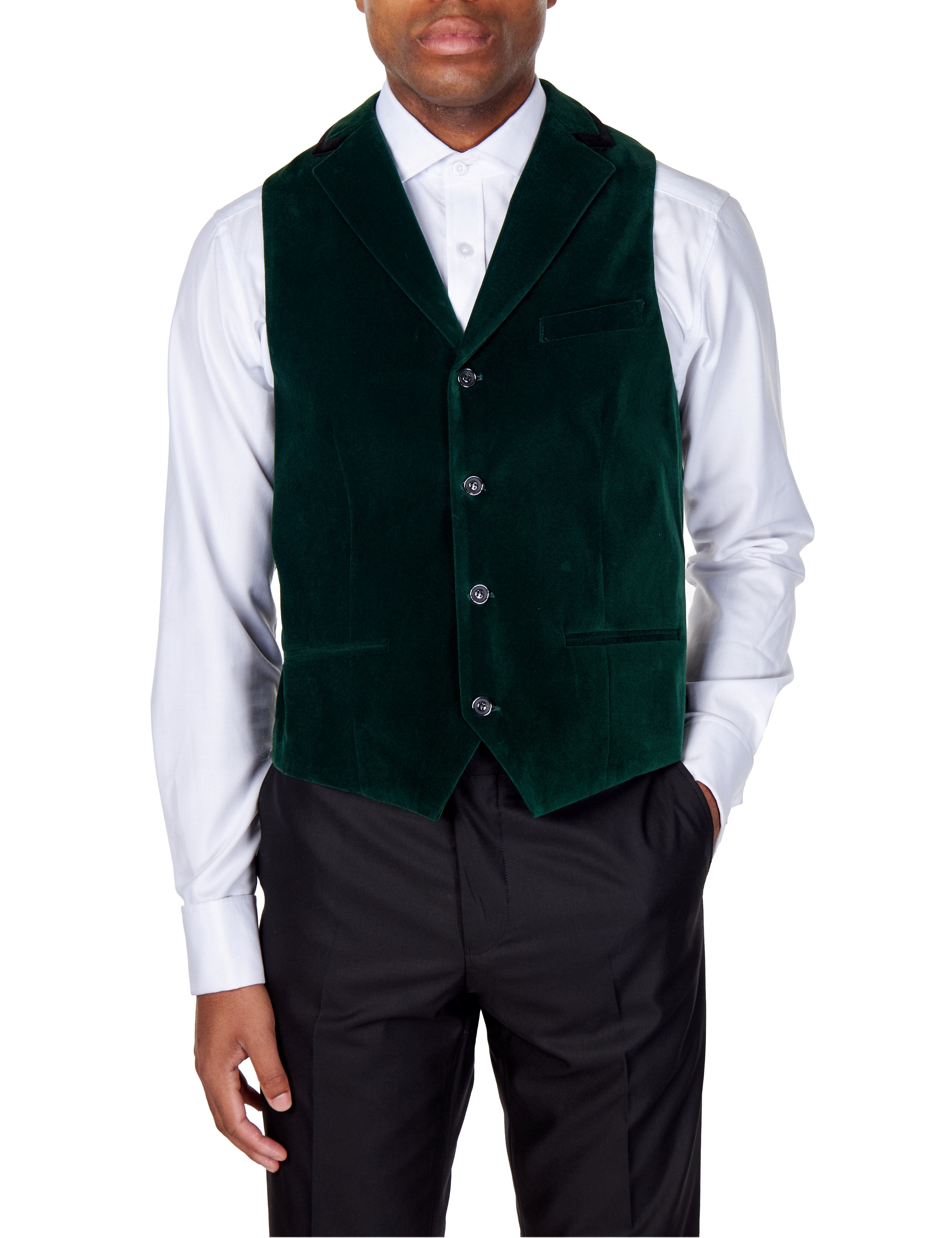 MAK Green Velvet Collar Waistcoat