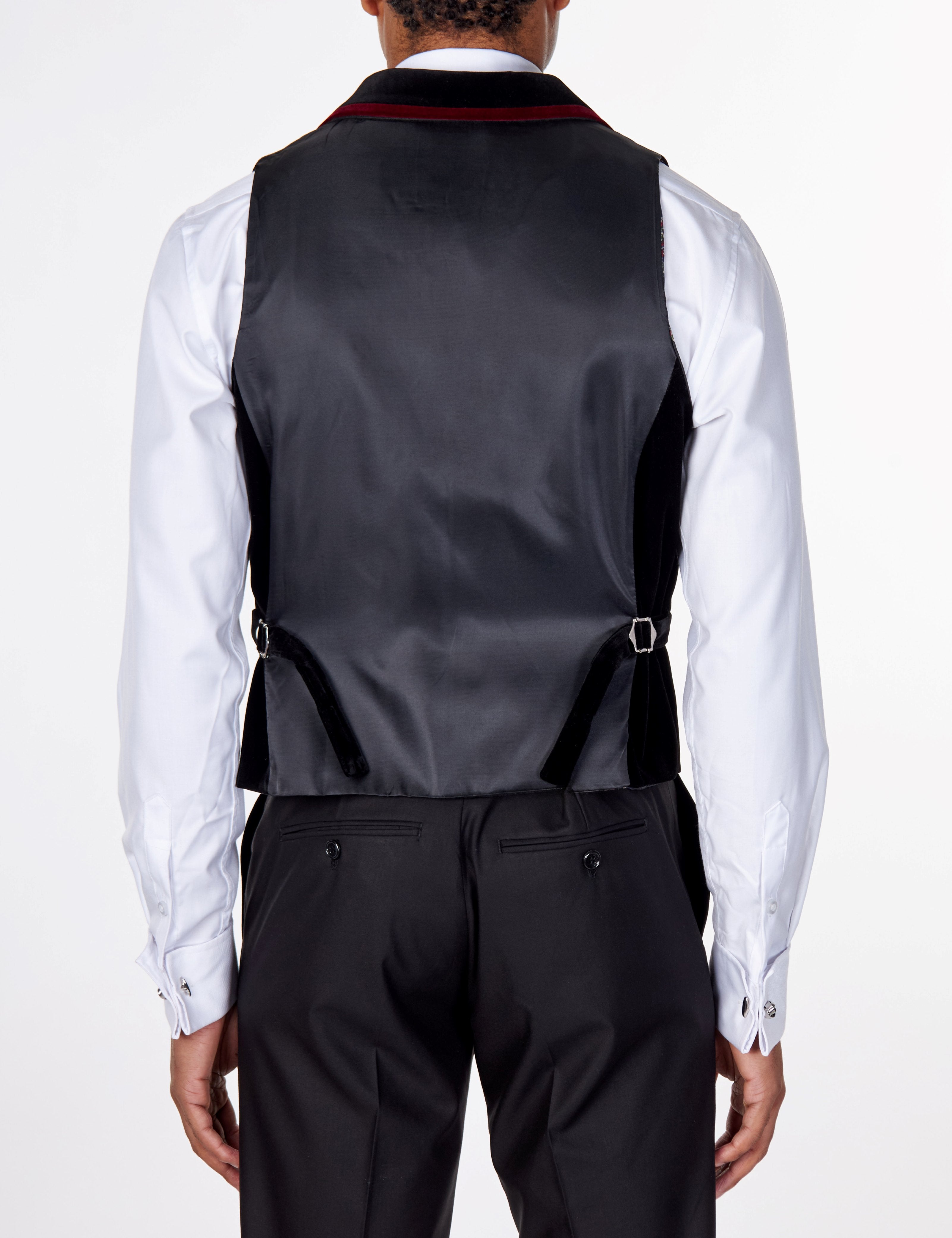 TIM Black Velvet Collar Waistcoat
