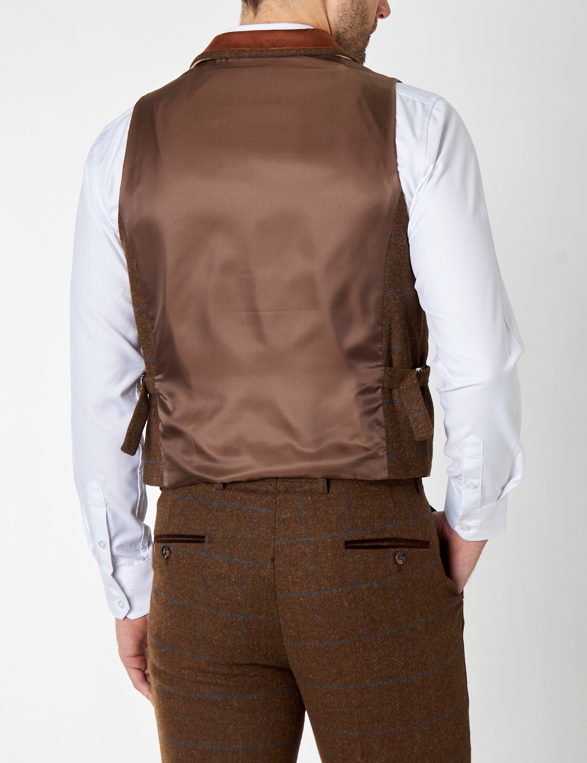 Braune Weste mit Tweedkragen von VITORI