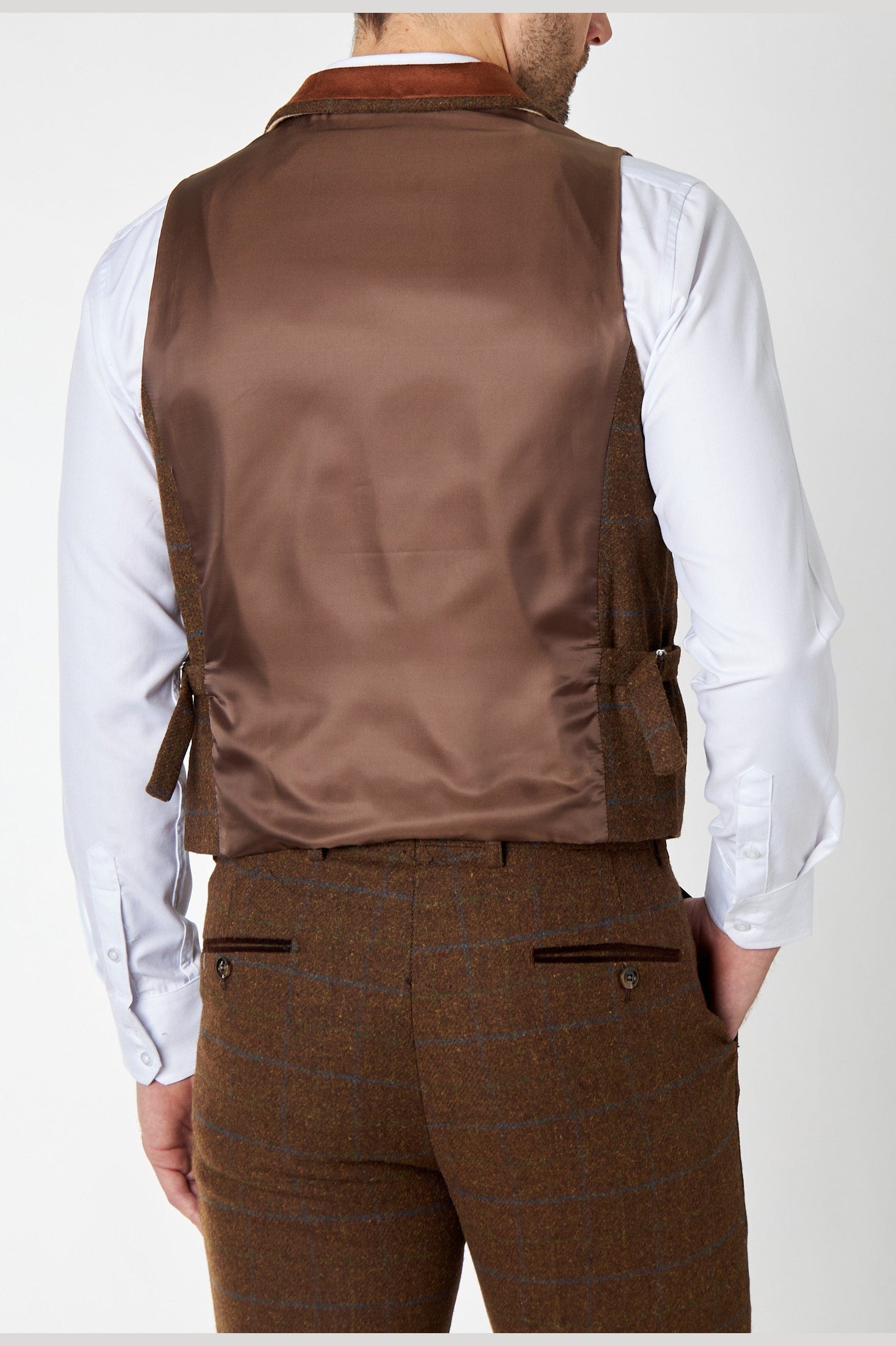VITORI TWEED COLLAR BROWN WAISTCOAT