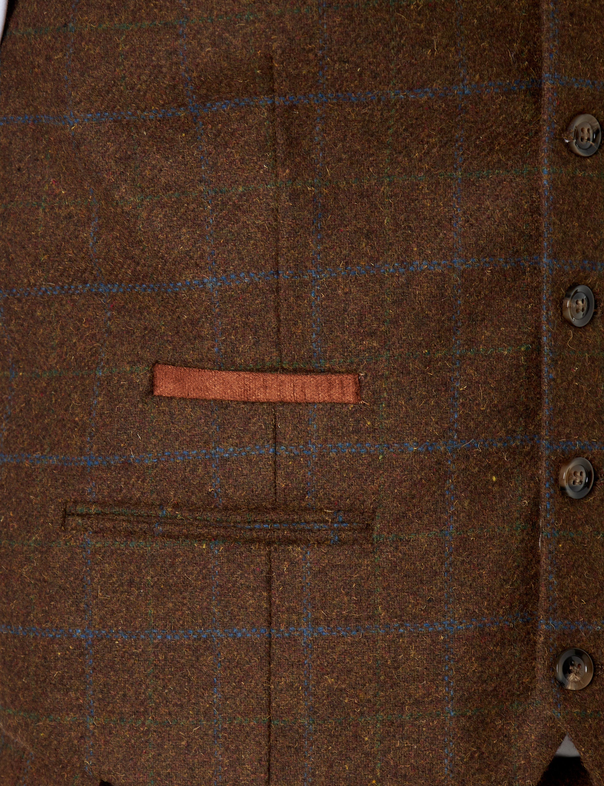 VITORI TWEED COLLAR BROWN WAISTCOAT