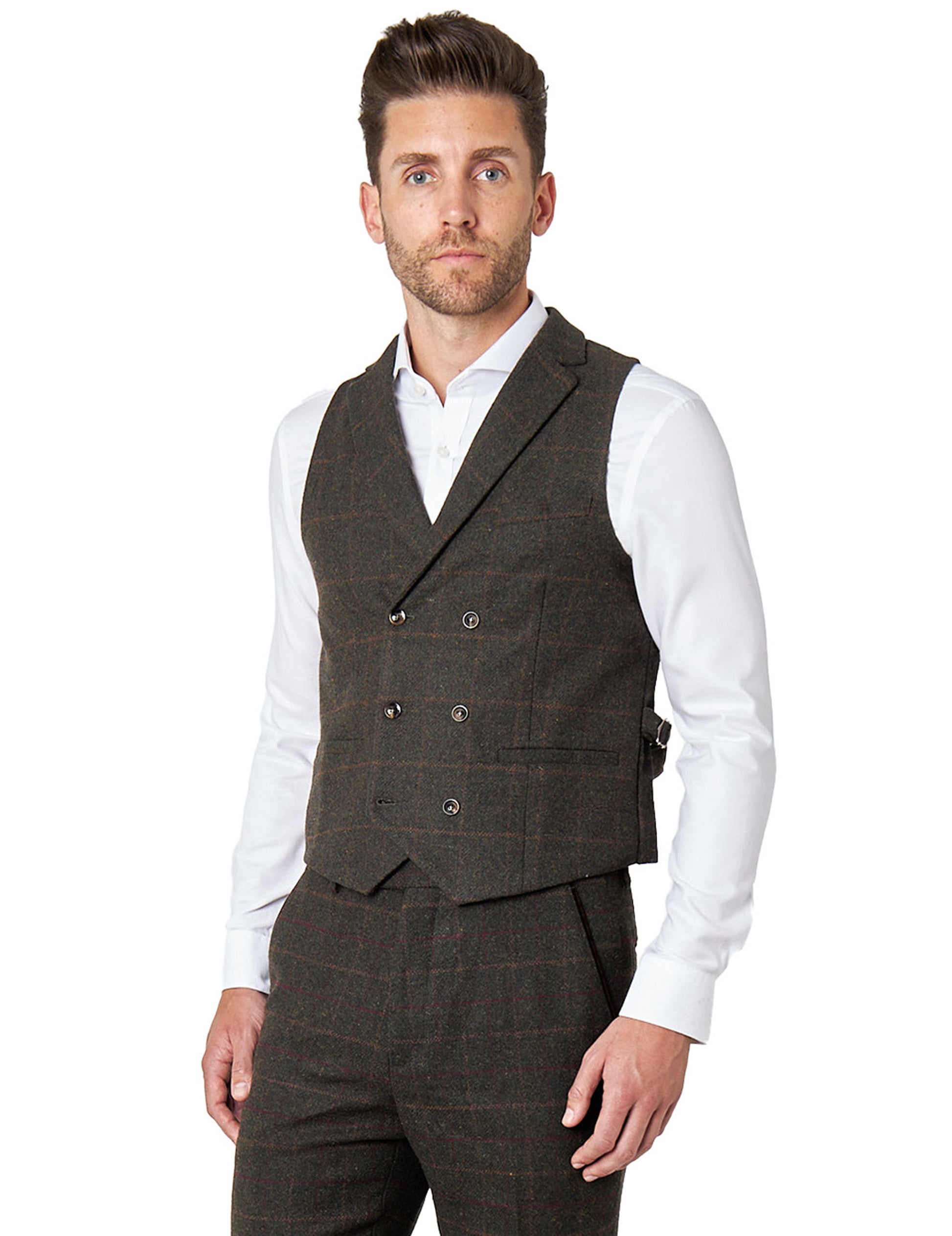 JUDE - DOUBLE BREASTED GREEN WAIST COAT